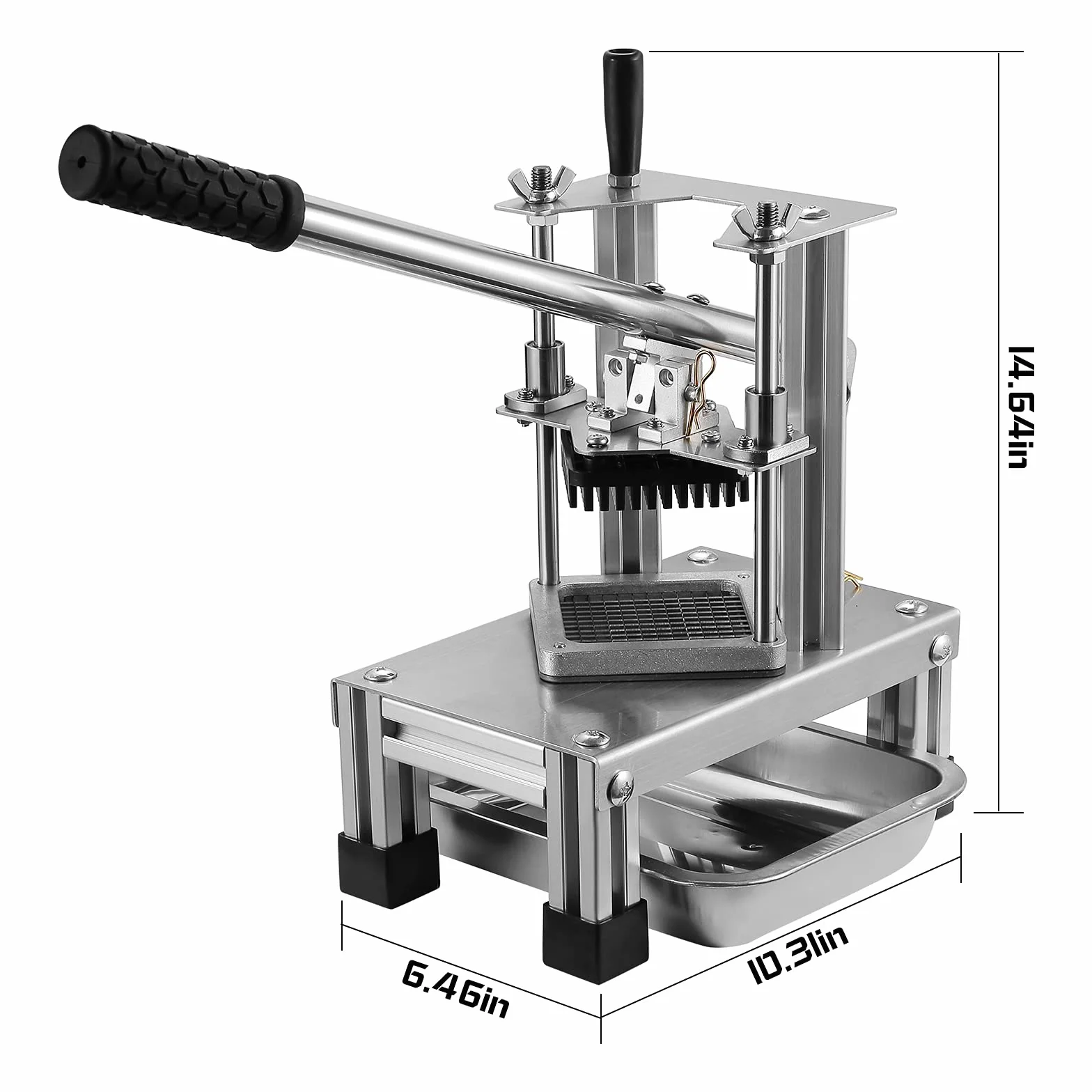 Commerciali Taglierina per Patatine Fritte con 3 Lame di Ricambio, 1/2'', 1/4" e 3/8" Lama Tritatutto Easy Dicer Tagliapatate al Limone per Patatine Fritte Maniglia estesa