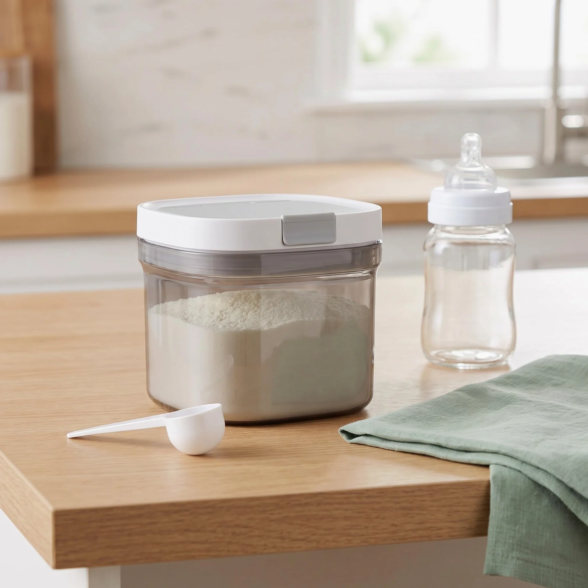 Barattolo ermetico da 800 ml/27 oz per latte in polvere | Contenitore riutilizzabile con coperchio per chicchi di caffè, zucchero e alimenti secchi, a prova di umidità, per la cucina,