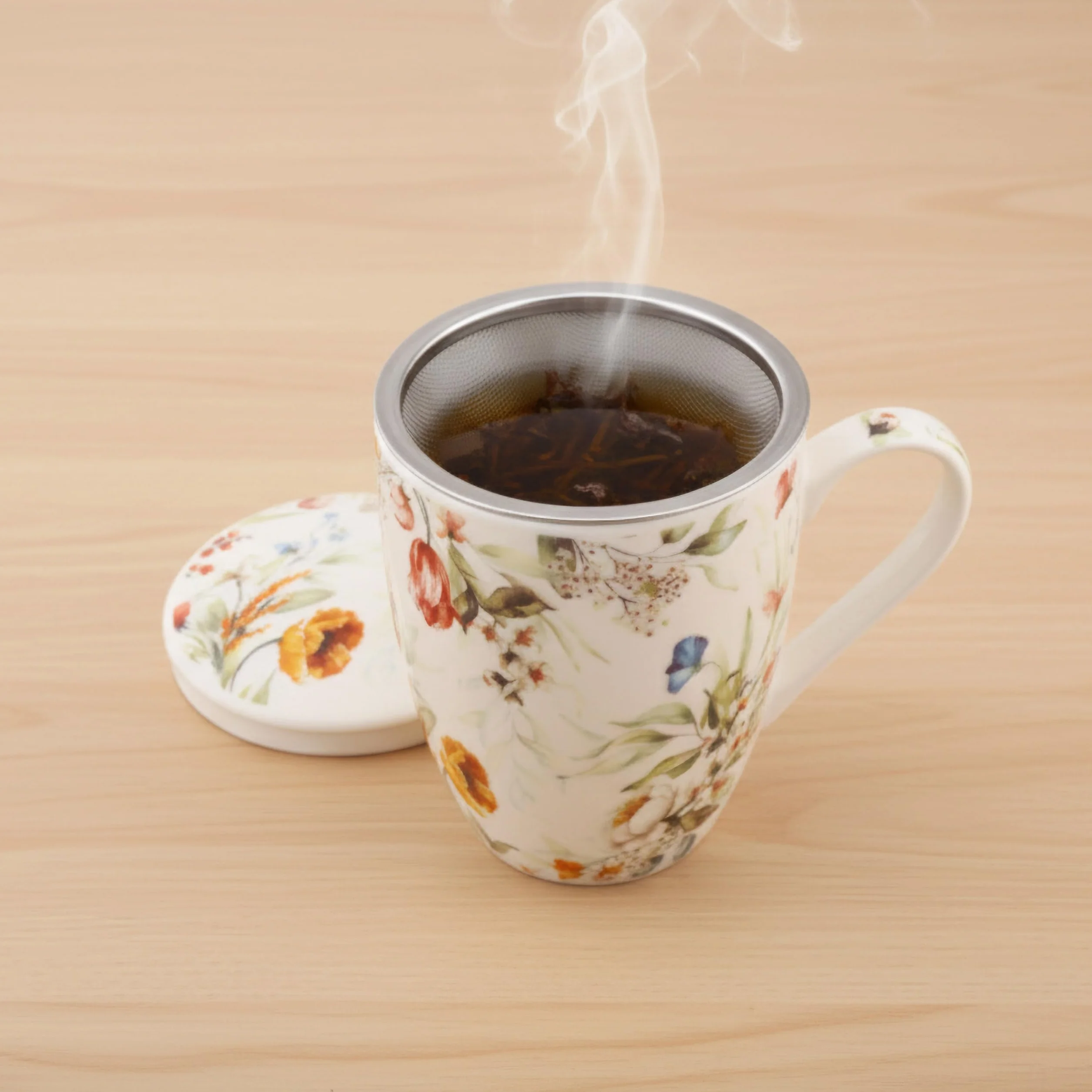 Set da tè in porcellana con infusore e coperchio 340 ml
