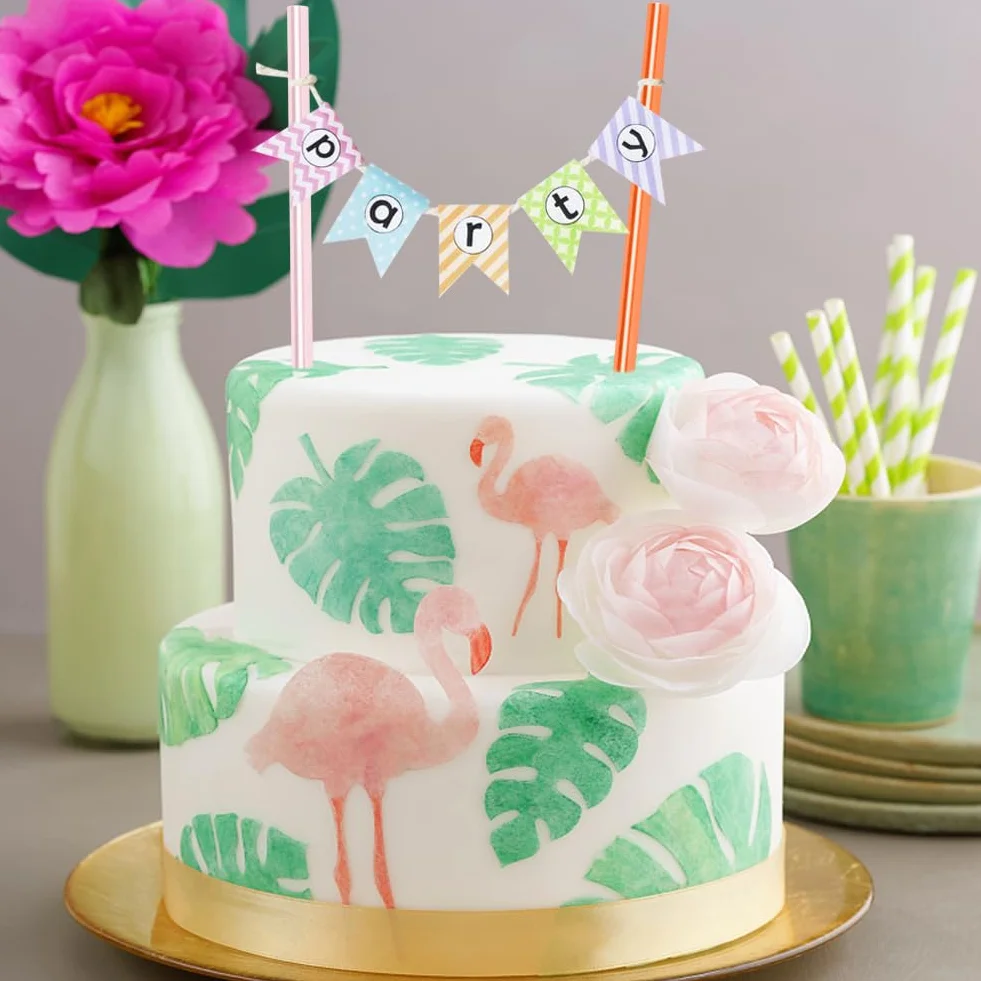 Vicloon 150 Cannucce Carta Colorate per Compleanno, 5 Laser Colori Cannucce Cocktail Straw Colorate per Matrimoni, Natale,Docce Bambino, Celebrazioni e Feste