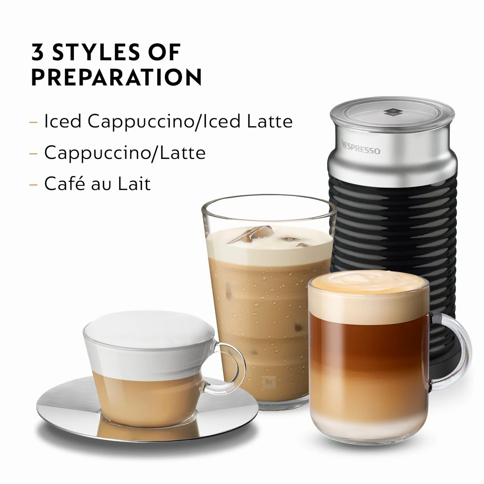 Nespresso 3694-us-bk AEROCCINO3 montalatte, taglia unica, nero