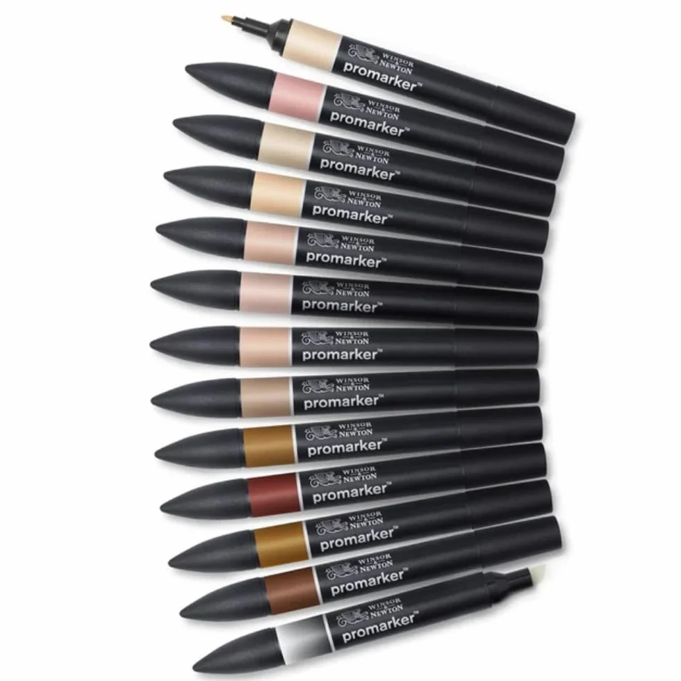 Winsor & Newton Promarker Set 12+1 Blender Tinta Carne