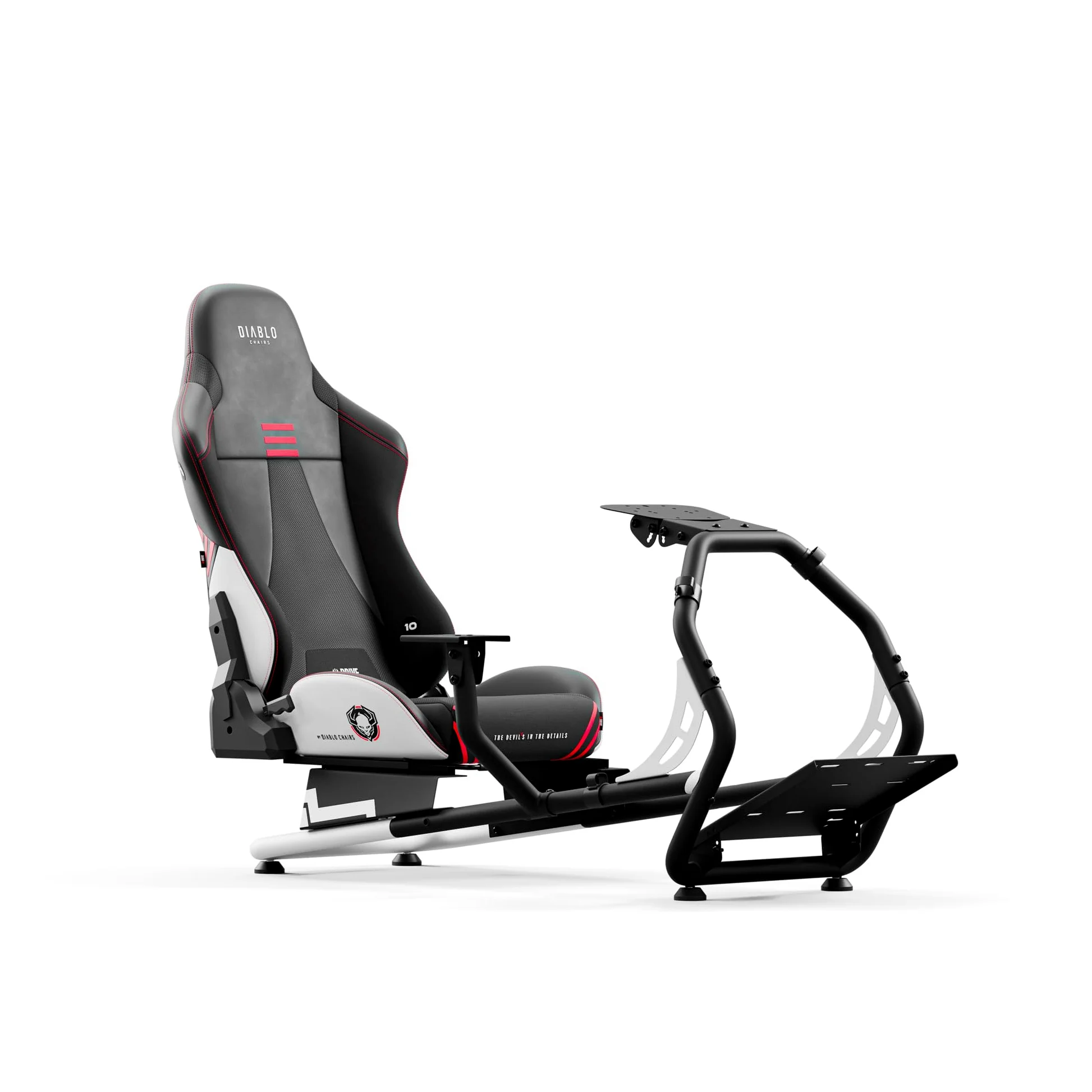 Diablo Sim Racing Simulator Cockpit X-Drive - Sedile Gaming Simulatore con Sedile e Schienale Regolabili - Cockpit Compatibile con Vari Volanti e Pedali - Supporto per Cavi, Piedini Antiscivolo