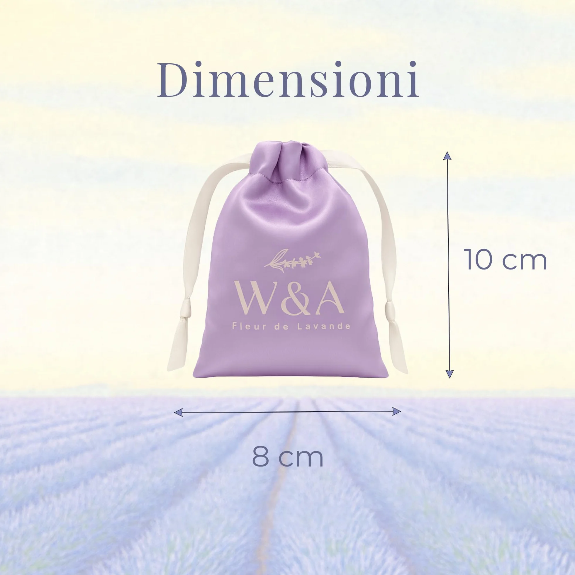 Sacchetti di Lavanda Profumati in Raso (8 pezzi) | Antitarme Naturale | Lavanda di Provenza | Ultima Raccolta | Idea Regalo + Bustina Riutilizzabile | 120g di Fiori (Viola)