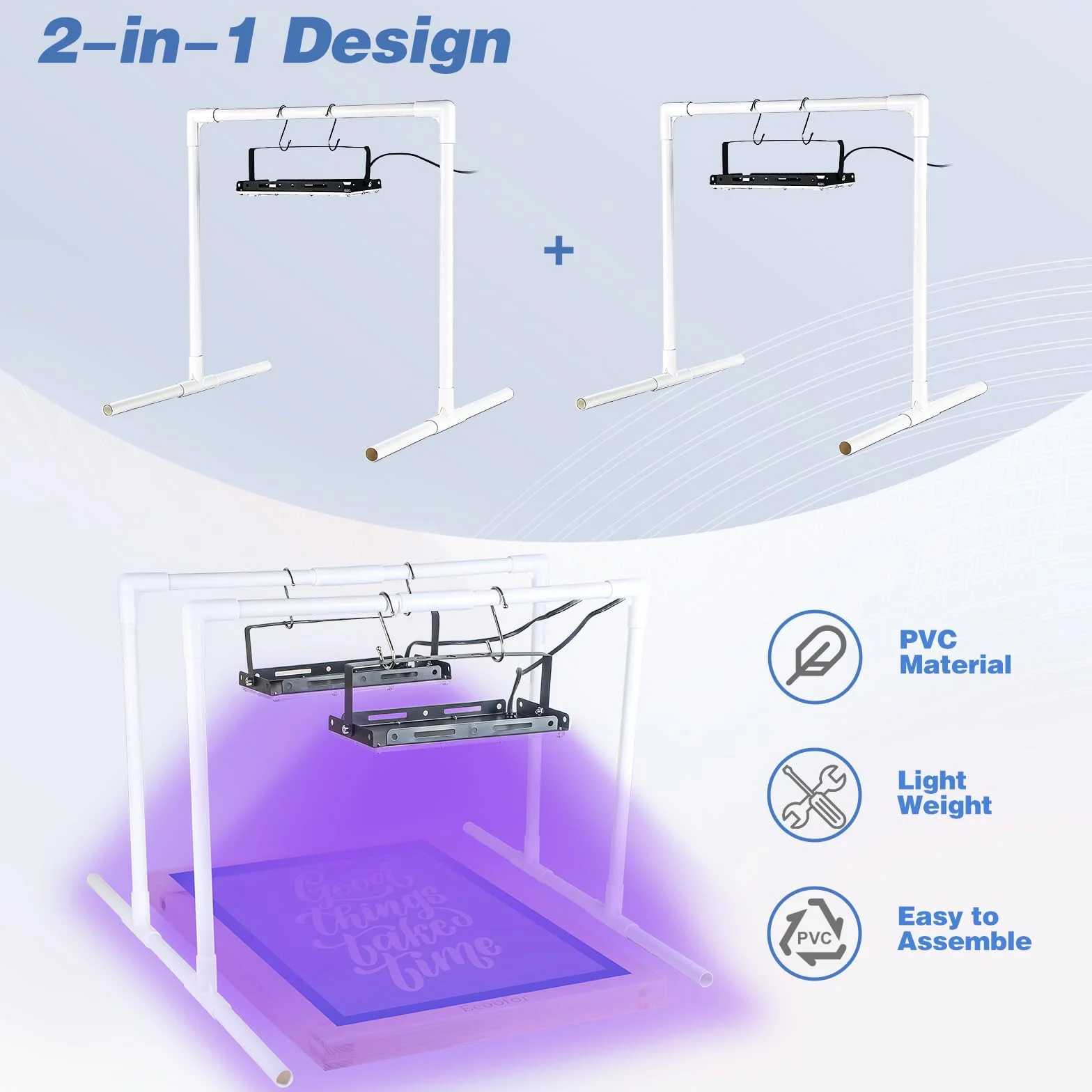 UV LED Lamp 50W 2pcs doppio supporto per serigrafia esposizione emulsione fotografica cianotipi