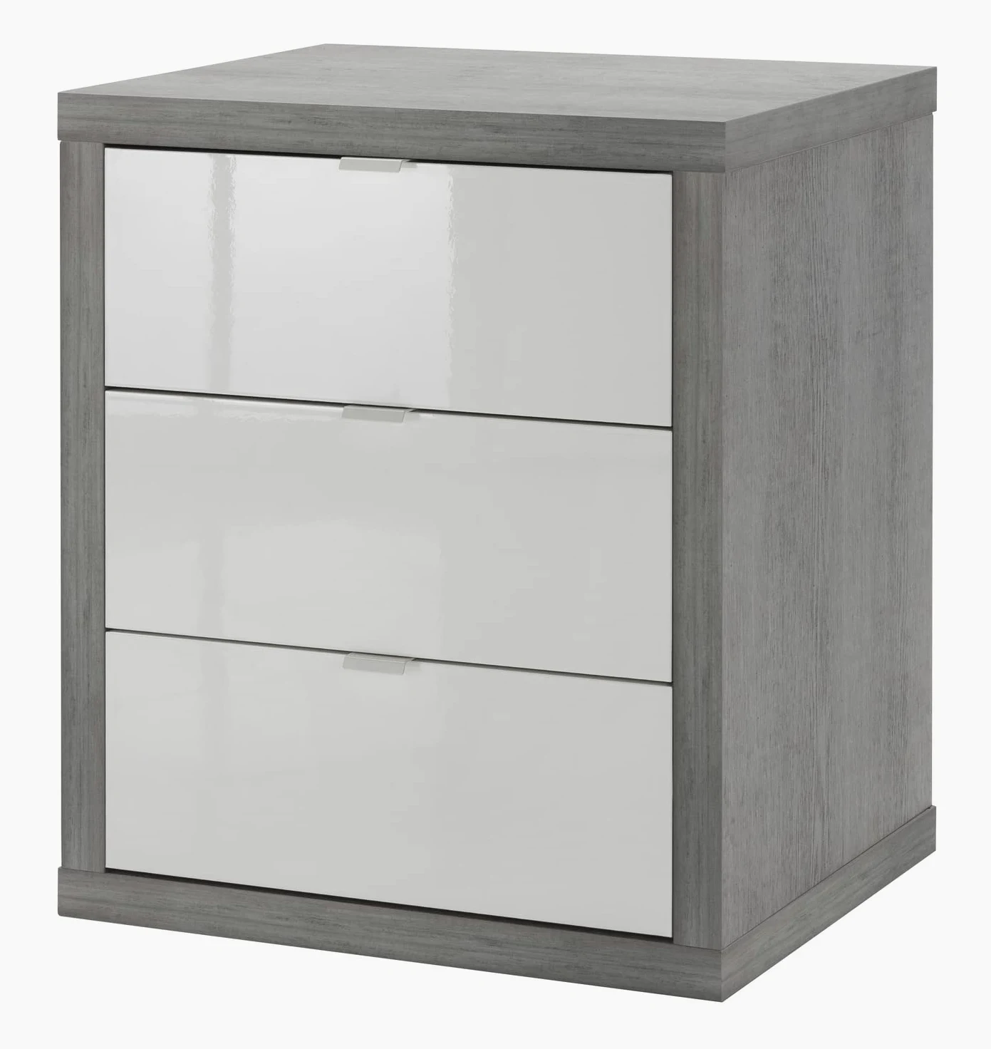 Composad | Cassettiera della Linea PRATICO con 3 cassetti, Cassettiera Scrivania per Ufficio, (LxAxP) 55x65,50x45,20 cm, Colore Cemento e Bianco Laccato, Made in Italy