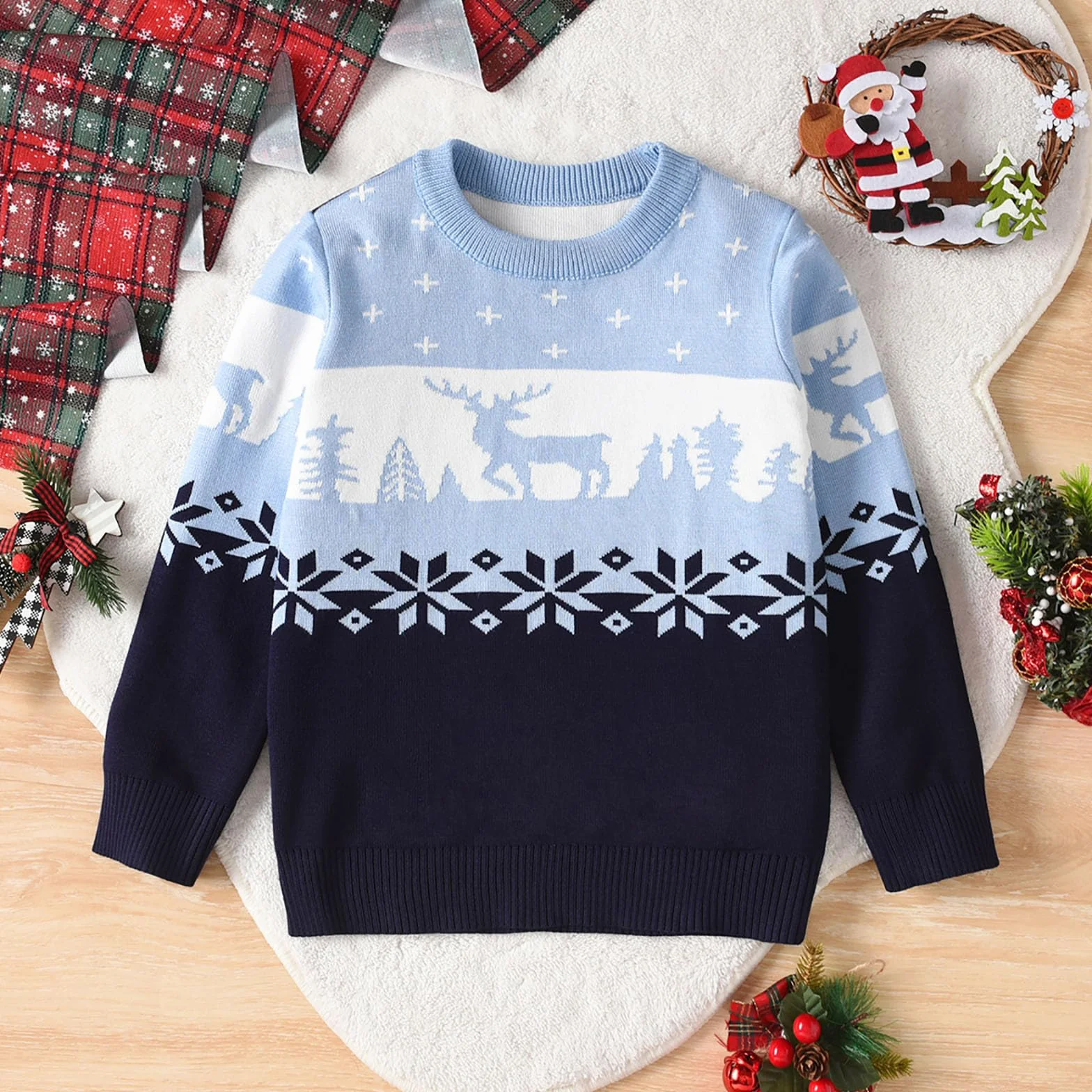 Generisch Maglione bambini girocollo morbido caldo 3-9 anni