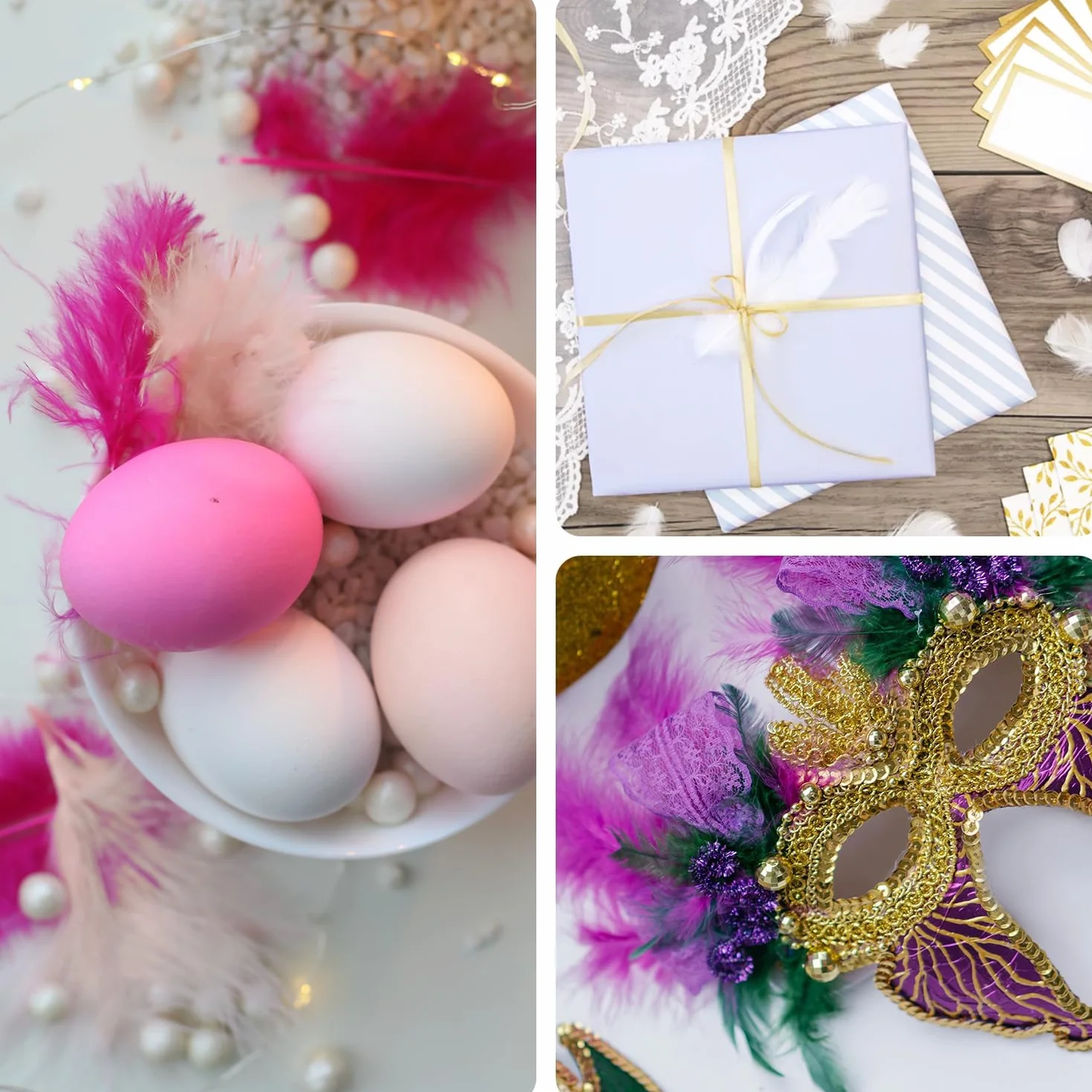 Piume decorative naturali marrone chiaro 10g Netuno 150 per decorazione Pasqua Natale