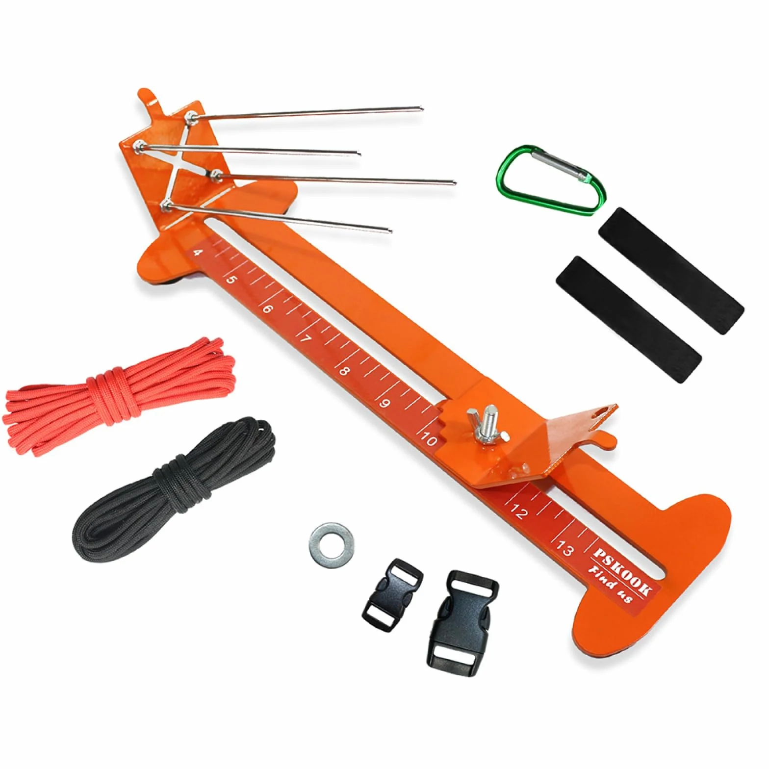 Paracord Blet Jig Kit Paracord Tool Tessitura DIY Maker 4-33 Pollici Antiscivolo Arancione