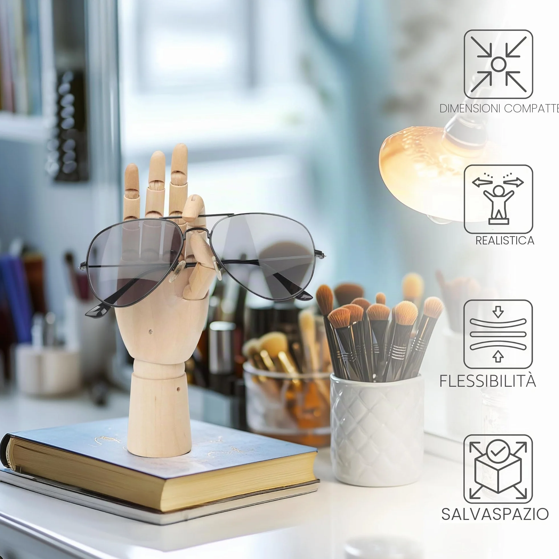 Belle Vous Mano articolata in legno sinistra e destra 18,5 cm per disegno e pittura 2 pezzi