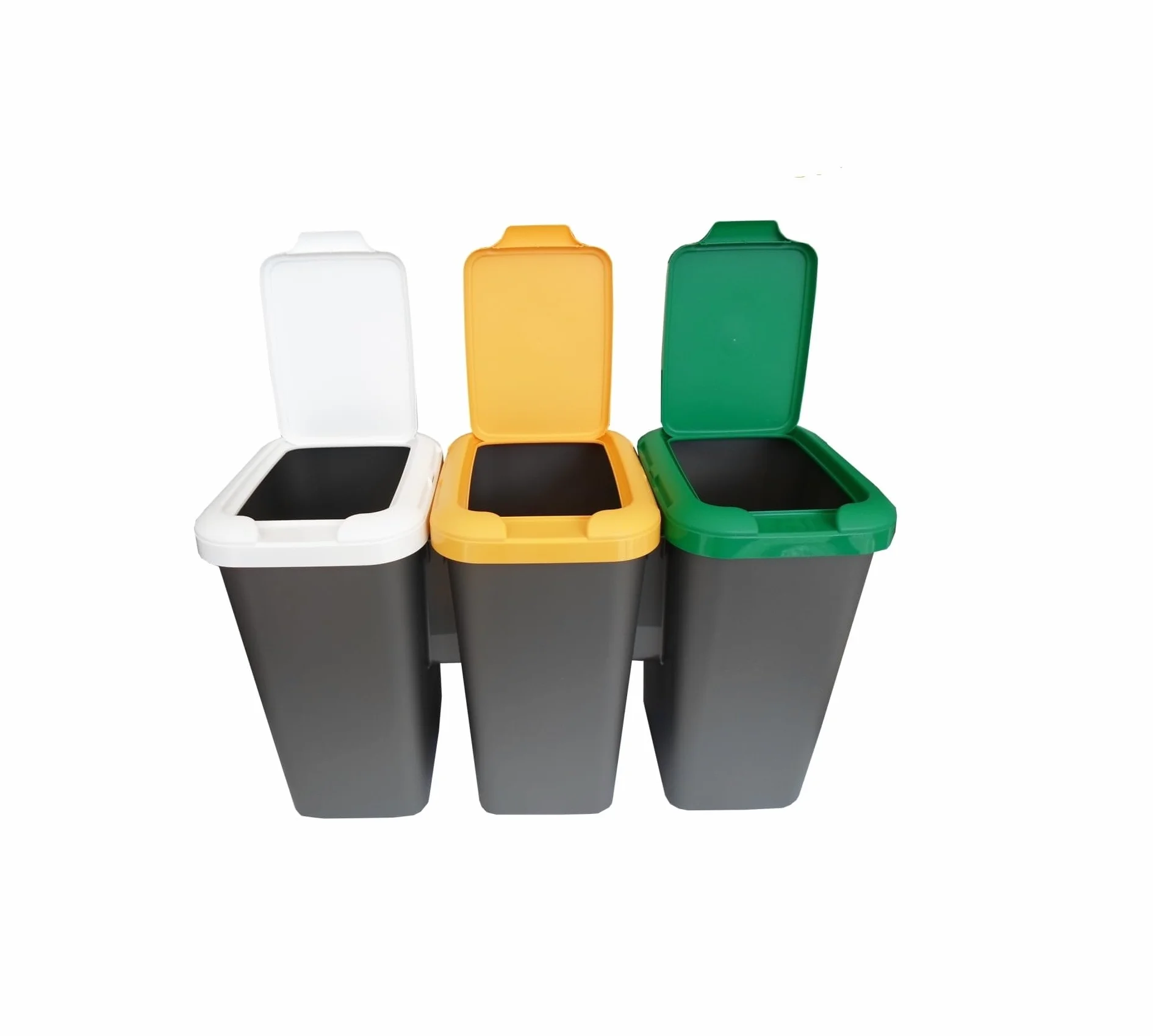 Tontarelli Trio Cestino Raccolta Differenziata 75 Litri Plastica Multicolore 78,5x32xh47,4 cm