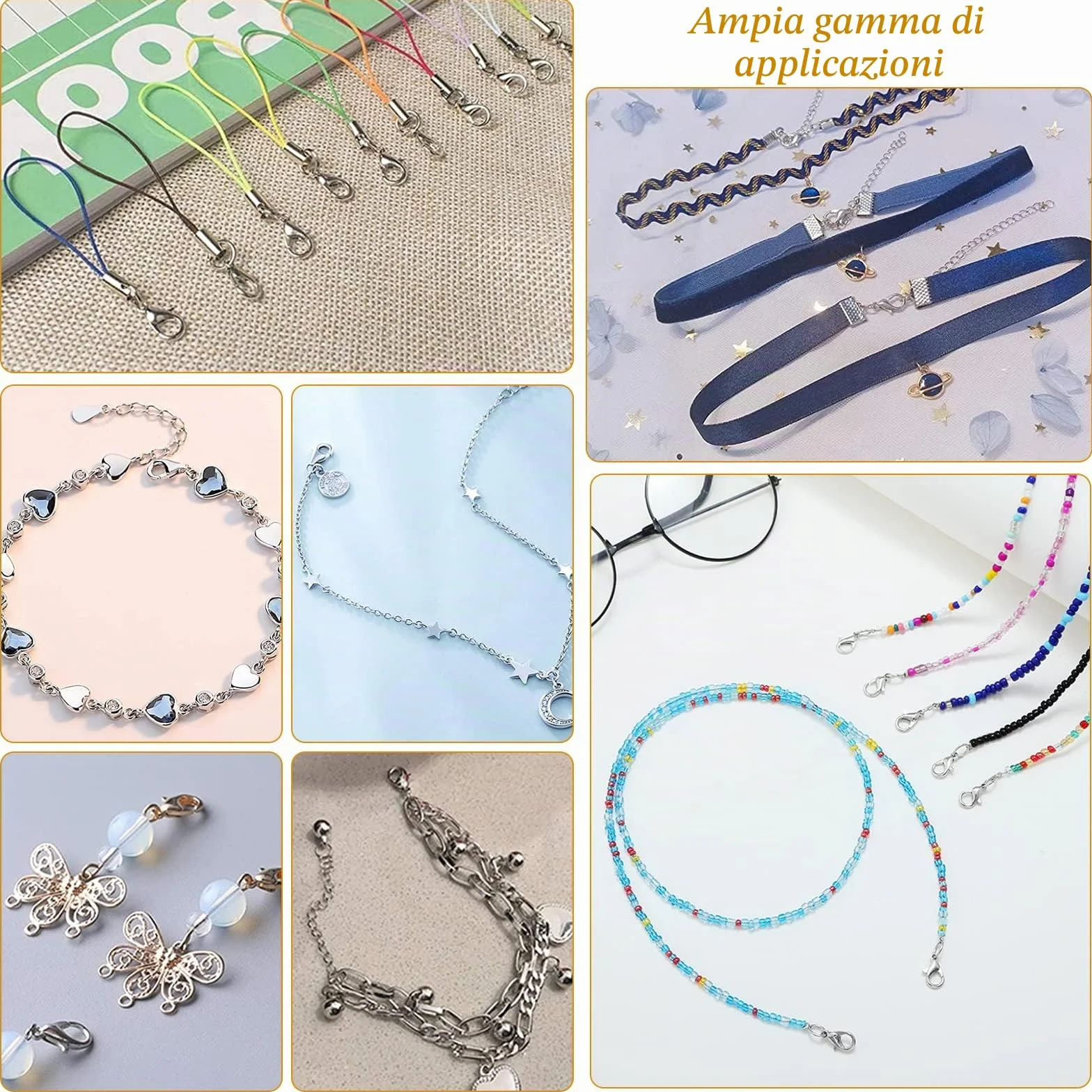 PH PandaHall 120pz 4mm Anelli di Salto Aperti Acciaio Inox con 60pz Chiusura ad Artiglio di Aragosta, Anelli Aperti per Bigiotteria Gioielli Bracciale Collana Orecchini Artigianali Fai Da Te