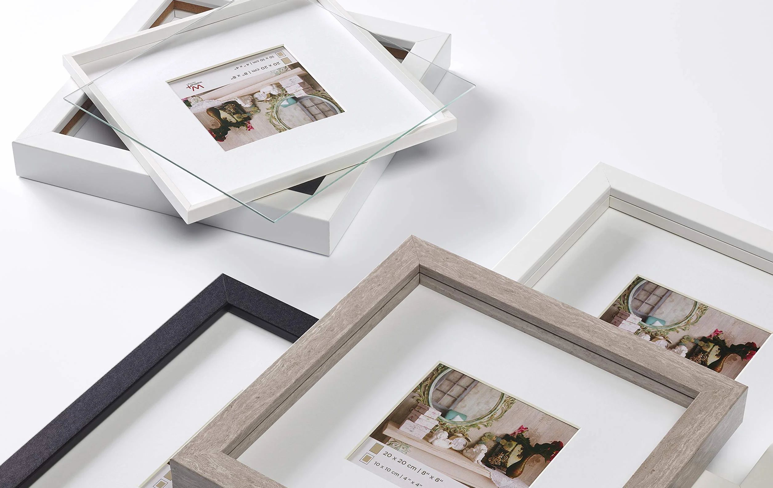 walther design Bianca 20 x 20 cm con passe-partout, Cornice in Legno di Stoccolma EA222W