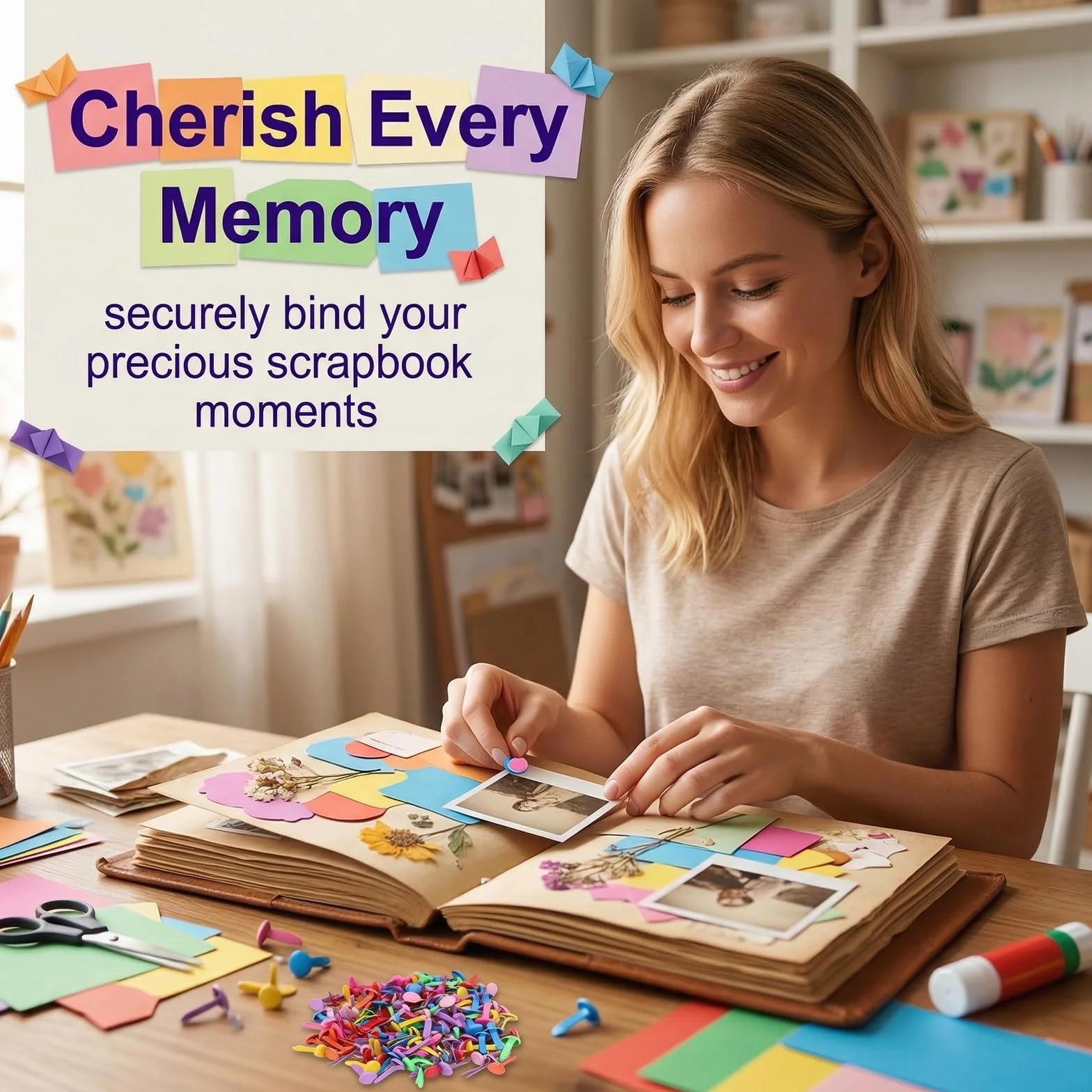 Fermacampioni Rotondi in Metallo 200 Clip Colorate Pastello per Scrapbooking