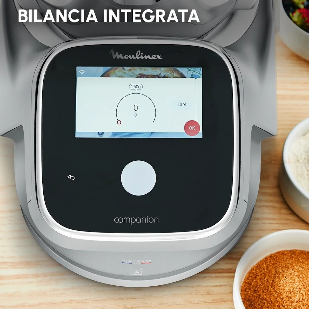 Moulinex i-Companion Touch Pro, Robot Da Cucina Multifunzione con Bilancia Integrata, 19 Modalità di Preparazione e Cottura, Capacità Utile 3L, Connettività WiFi/Bluetooth e Schermo Touch, HF93CC