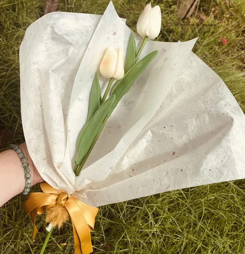 Carta Washi A4 fibra naturale gelso per origami artistici, biglietti fai da te (bianco crema)