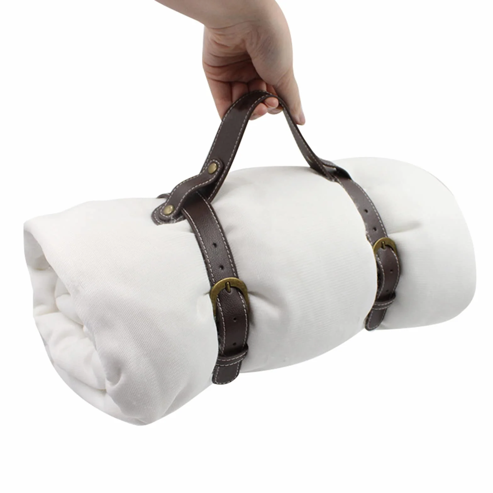 Borsa porta coperta con cinghia per il trasporto di tappetini, per campeggio, picnic, moto, copriletto