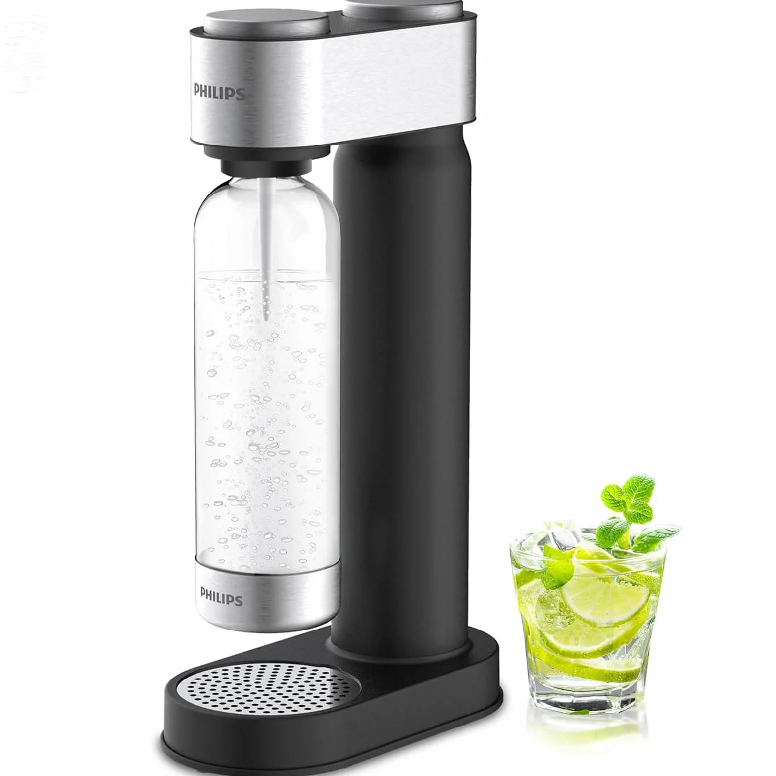 Philips Macchina per acqua frizzante in acciaio inox 1L PET compatibile carbonatore CO2 60L vite