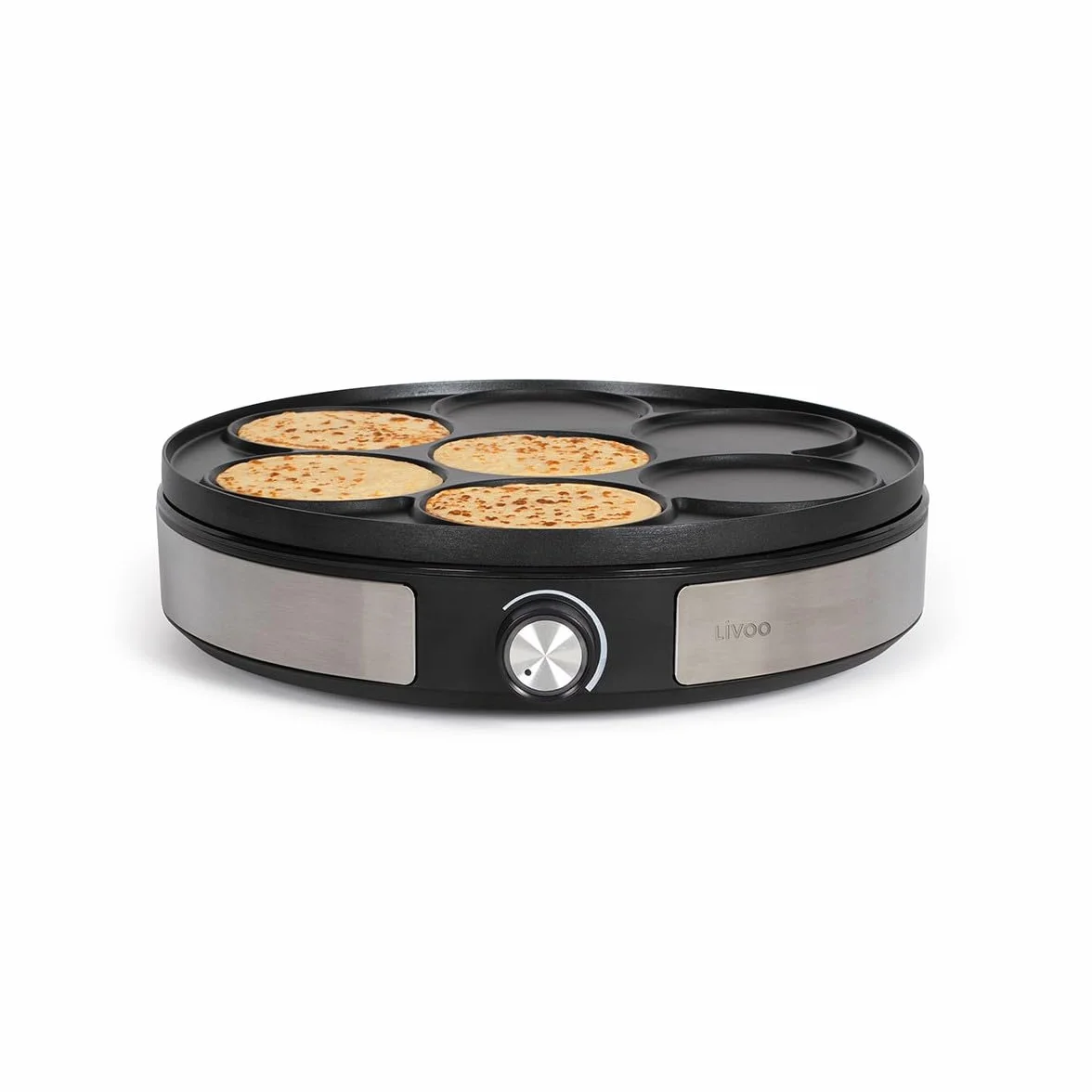 Livoo Crepiera Reversibile 1500W Piastra 33x10cm Antiaderente Termostato Regolabile