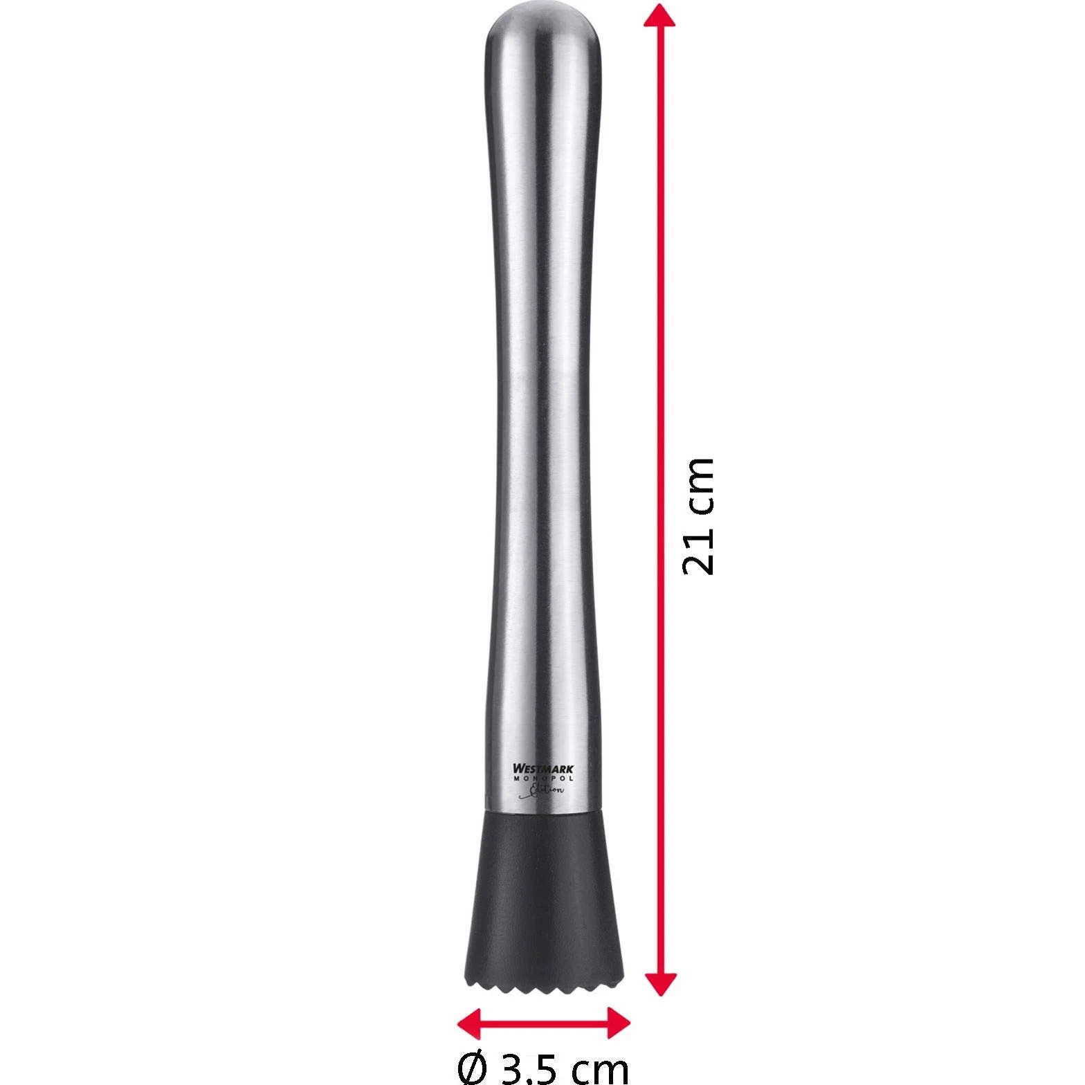 Westmark Pestello per Caipirinha Monopol Edition 21 cm Acciaio Inossidabile Plastica Argento Nero