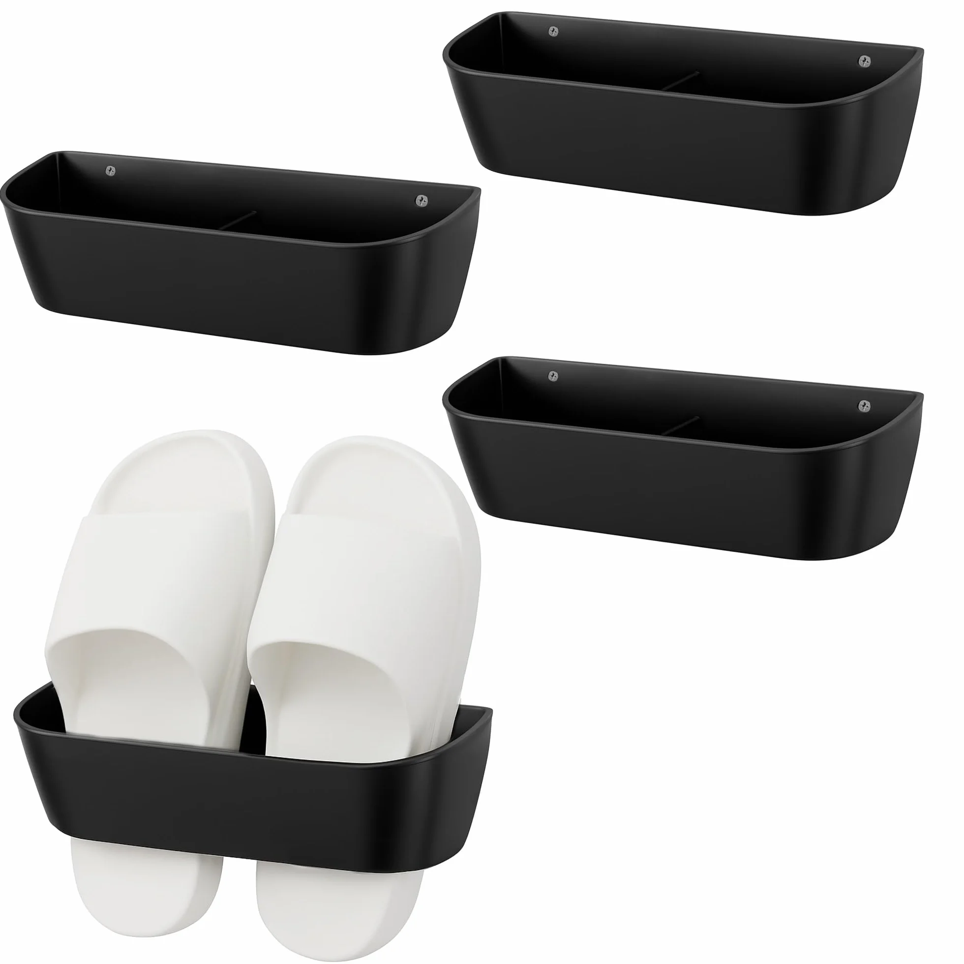 4 organizer per scarpe, da appendere, per campeggio, camper, può essere utilizzato in camera da letto e soggiorno, colore nero