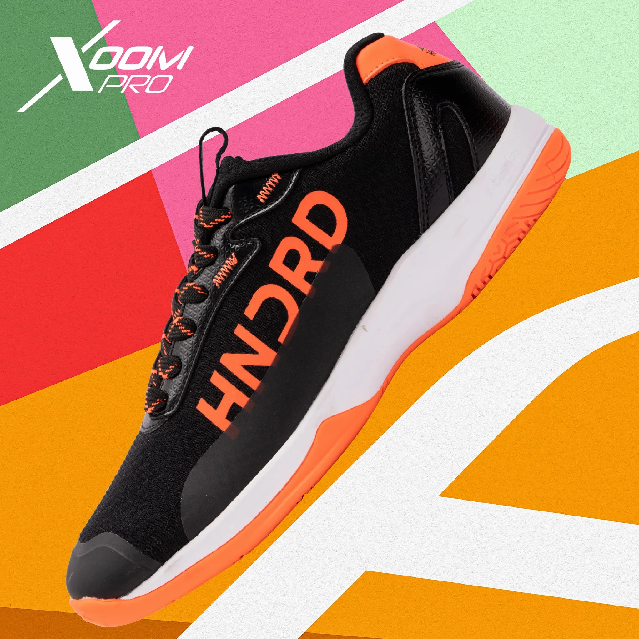 Hundred Xoom PRO Non-Marking Badminton Shoes for Men Faux Leather Indoor Tennis Squash Basketball Padel