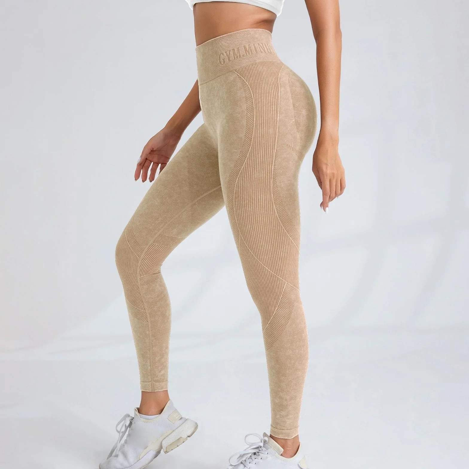 Leggins sportivi da donna anti cellulite compressione vita alta push up yoga