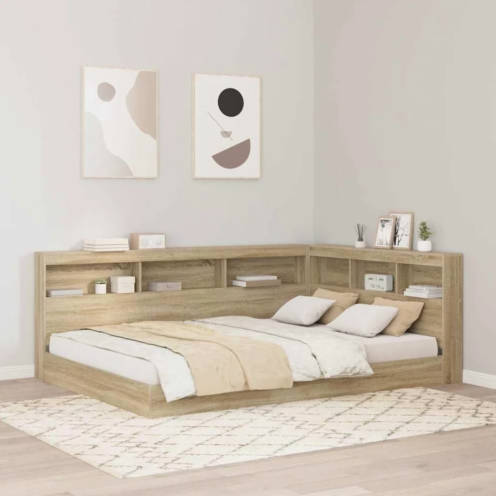 vidaXL Testata Contenitore Rovere Sonoma 140 cm Legno Multistrato, Mobile per Camera, Testata Rettangolare, soluzioni salvaspazio, Organizer Funzionale, Stile Minimalista