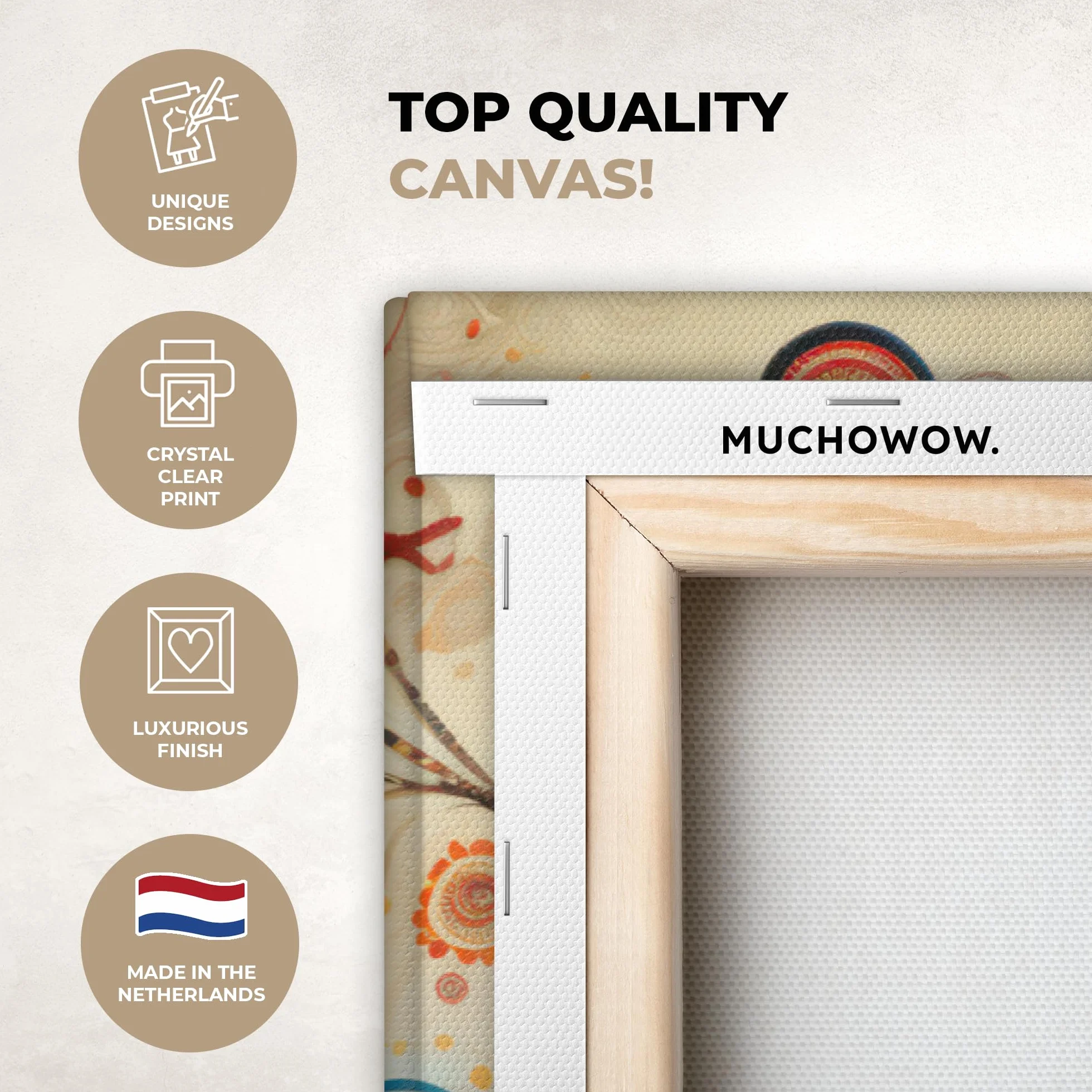 MuchoWow Quadro Albero della Vita 120x80 cm Decorazione Parete Moderna Soggiorno Camera da Letto