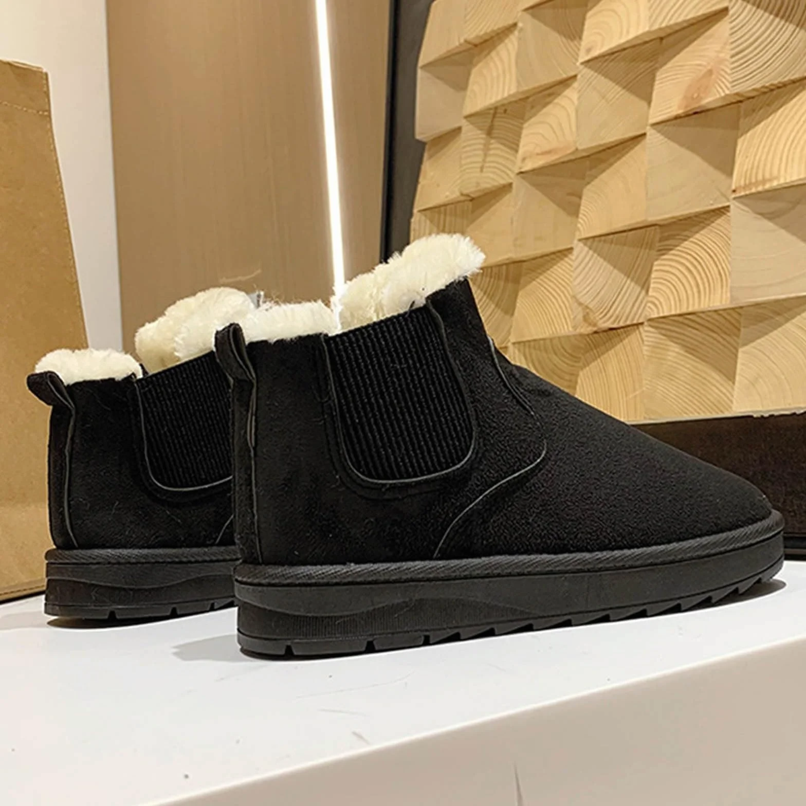 Scarpe invernali da donna gambo corto foderate calde antiscivolo basse