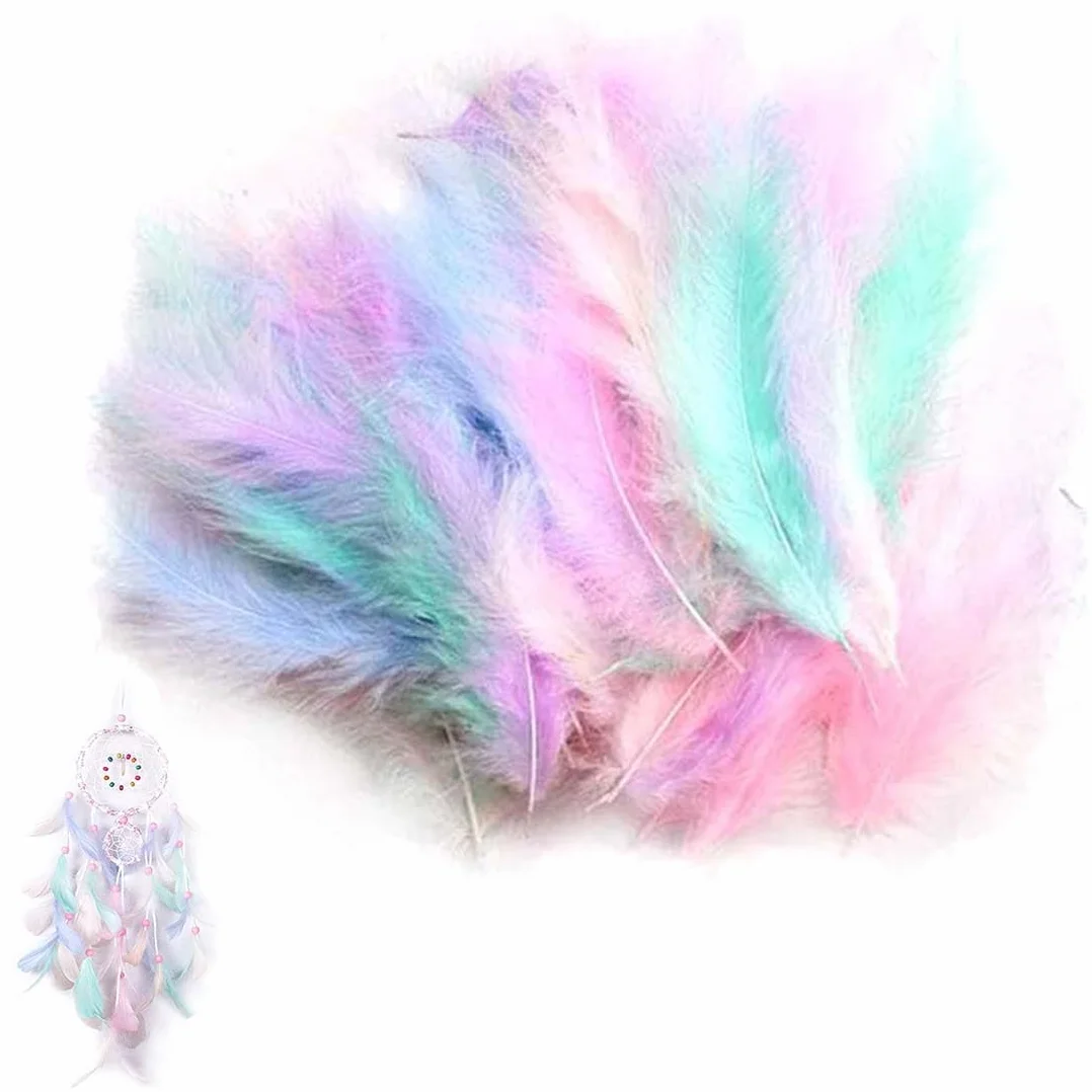 Piume decorative 200 pezzi per fai da te, orecchini, acchiappasogni