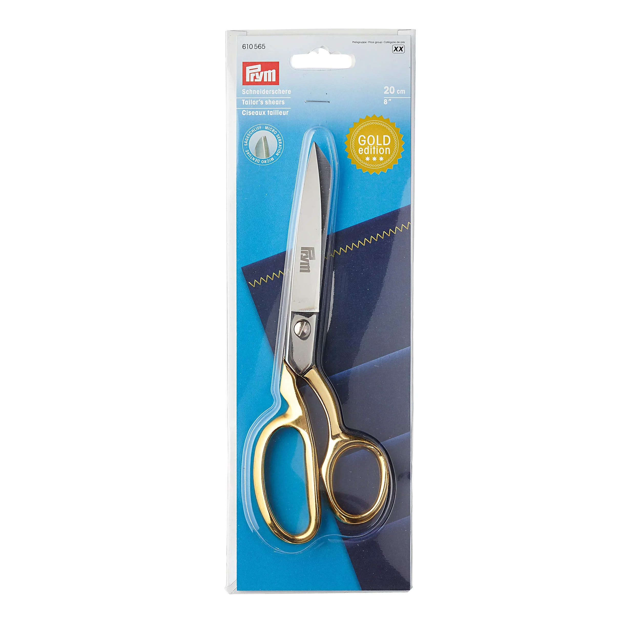 Prym Forbici da Sarto Edition Micro dentatura Metallo Oro 29 x 9.3 x 2 cm
