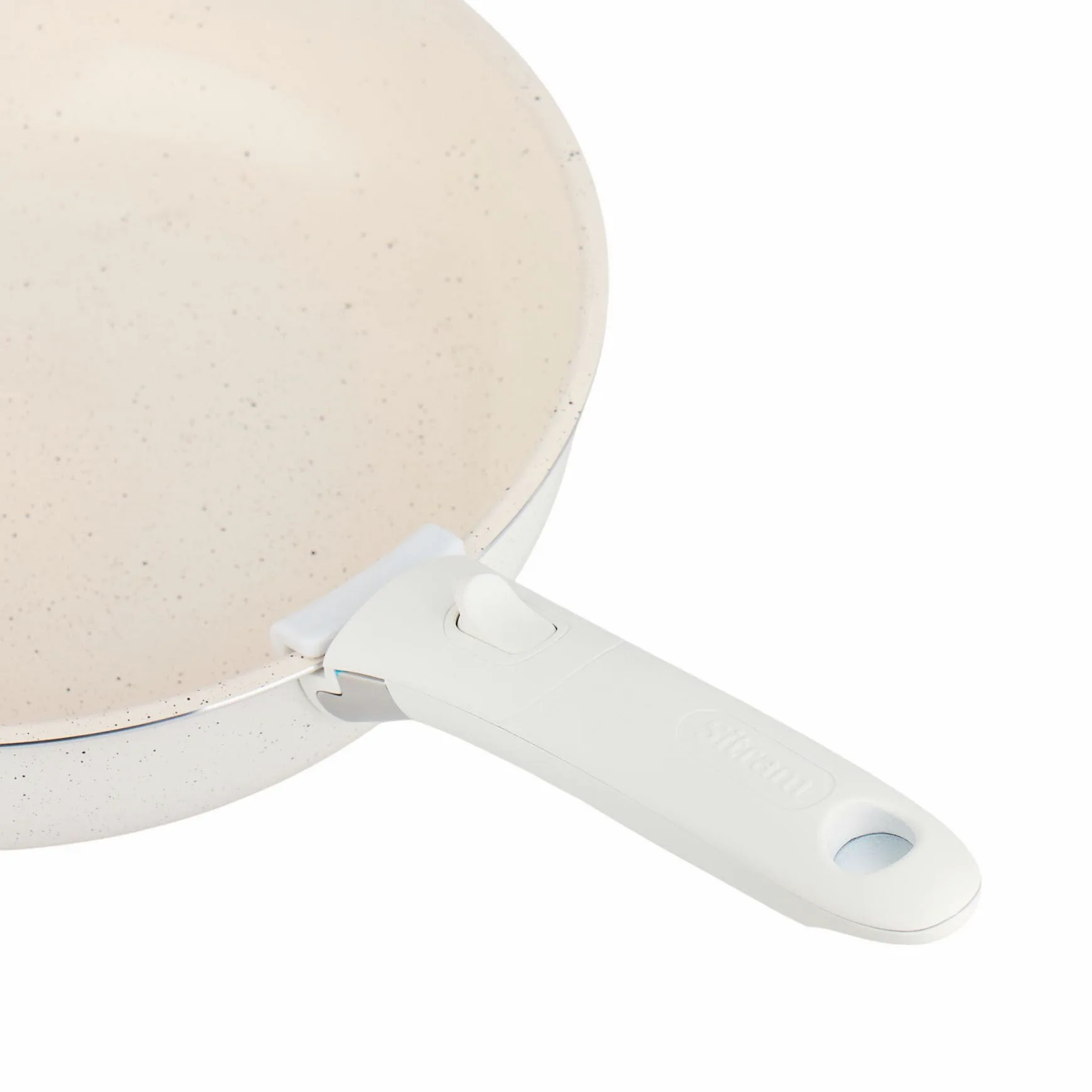 Sitram 716977 - Set di pentole in alluminio, 10 pezzi, colore: bianco, rivestimento ceramico sano senza PFAS, 2 padelle Ø20/28, 2 pentole Ø18/20, 1 padella Ø26 + 3 coperchi – tutti i piani cottura