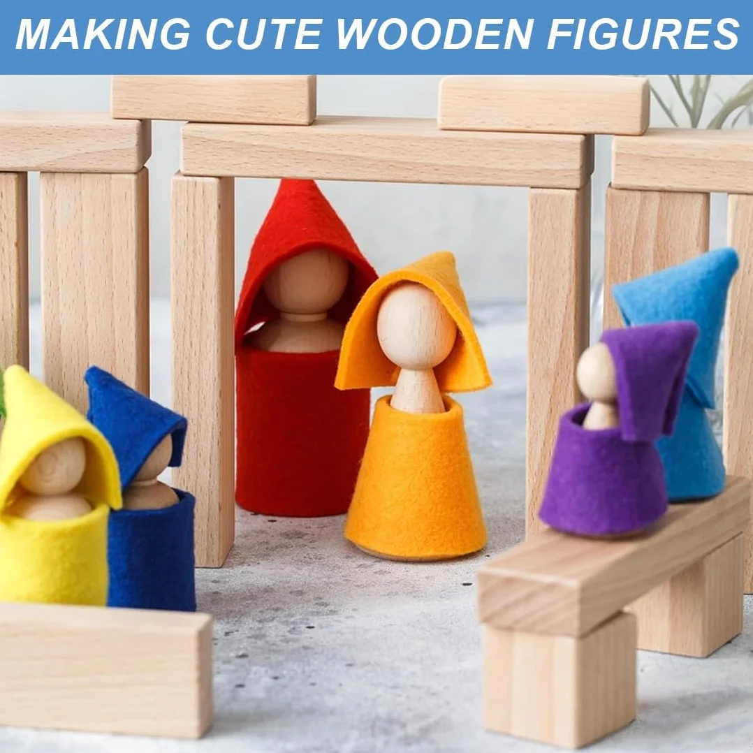 50 Pezzi Bambola Piolo di Legno, Peg Dolls Non Finiti, Peg Doll Legno, Bambole a Pioli in Legnos, Mini Bambola Gente Femmina e Maschio per Fai Da Te Creazioni Artistiche e Painted