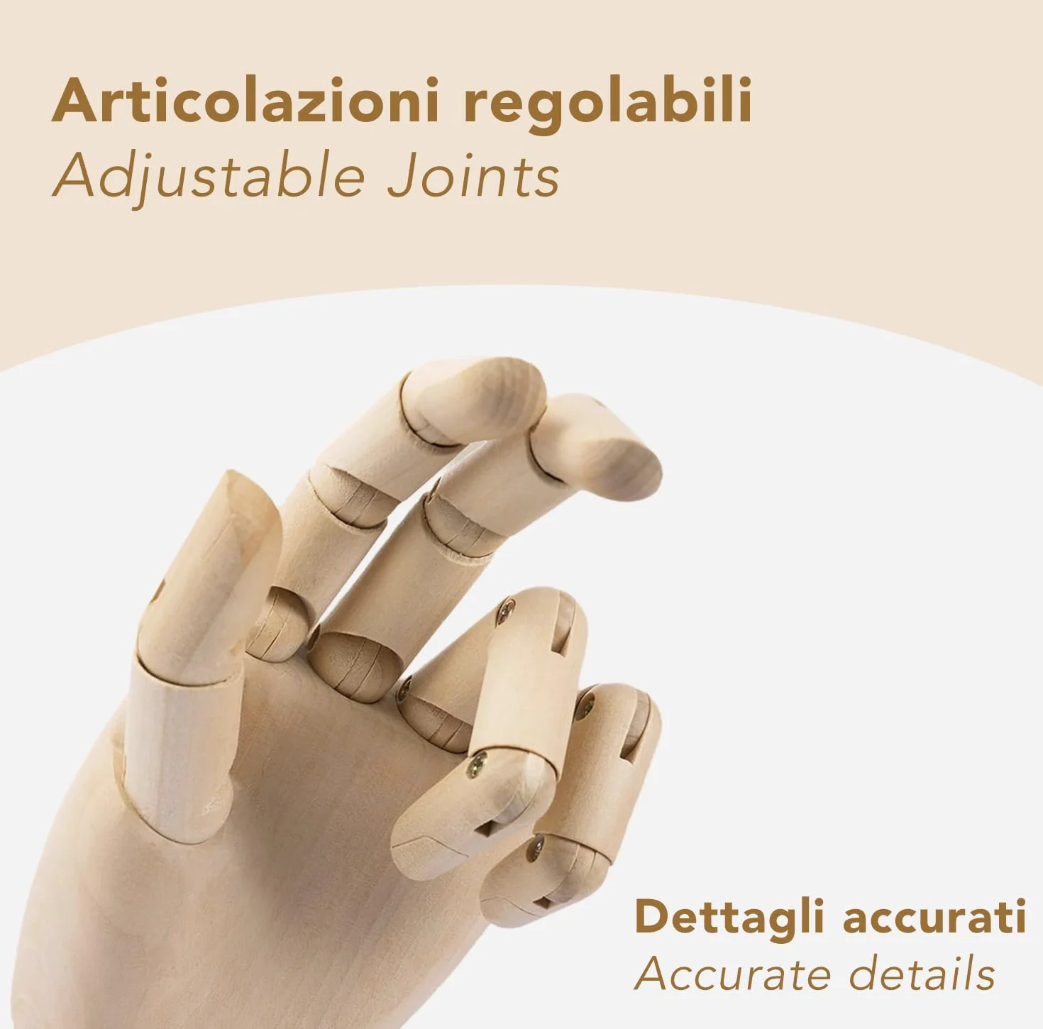 IPEA Mano in Legno Grande 30 cm Snodabile Flessibile Dita Mobili per Disegnatori Mano Destra Manichino Corpo Umano Arte Portaoggetti