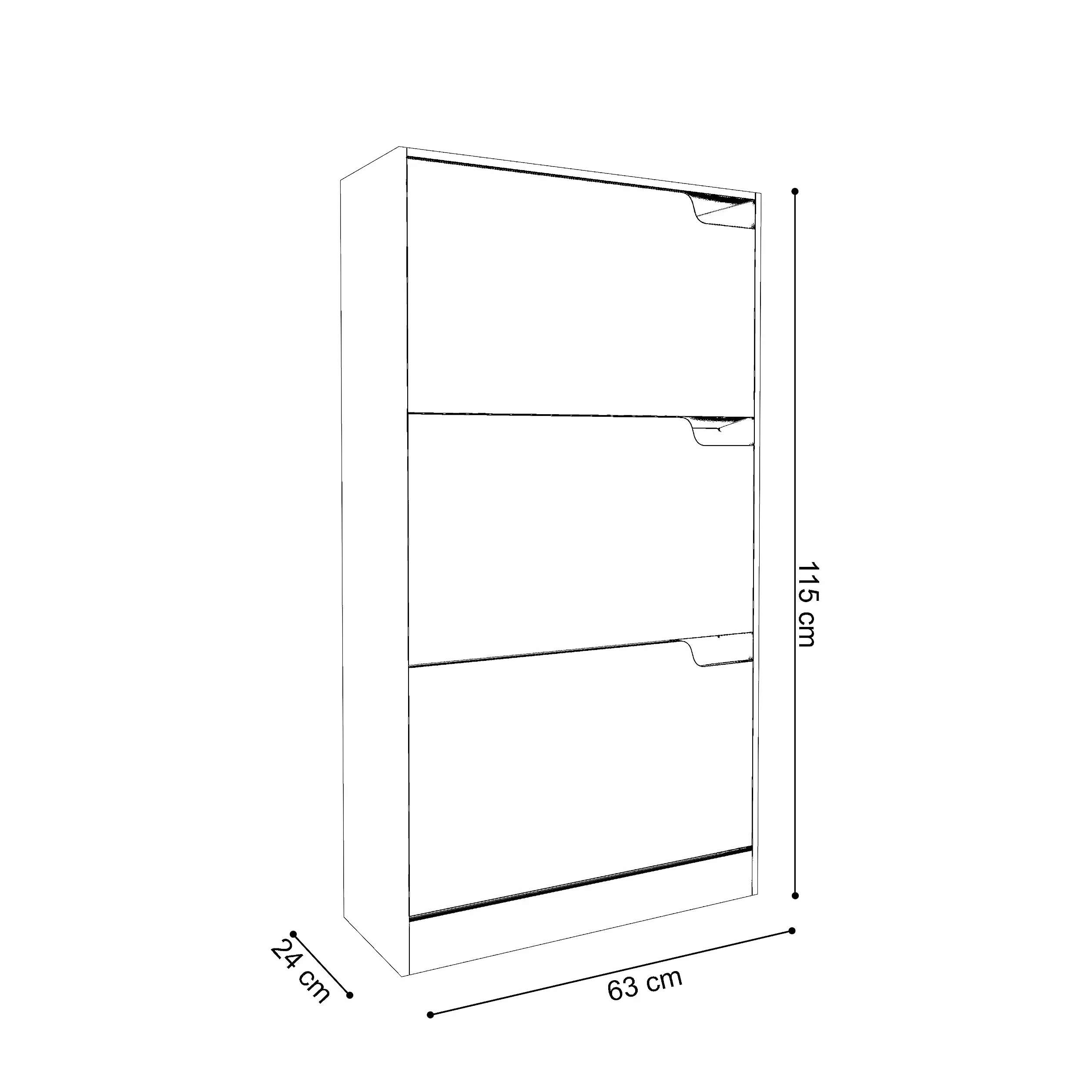 Arreditaly Scarpiera Portascarpe 3 Ante Legno MDF 115x24x63 cm White