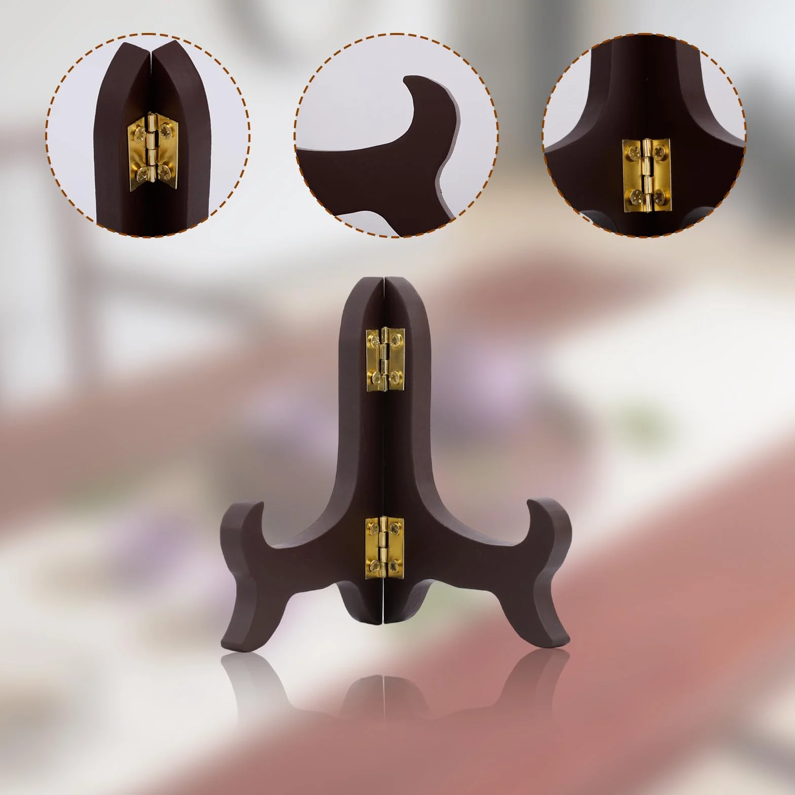 Penitue 2pz Supporti Espositivi in Legno, 10cm Cavalletto Pieghevole Porta-Piatti Supporto Espositivo Decorativo per Cornici per Libri Piatti Foto Certificati Decorazione Casa & Ufficio