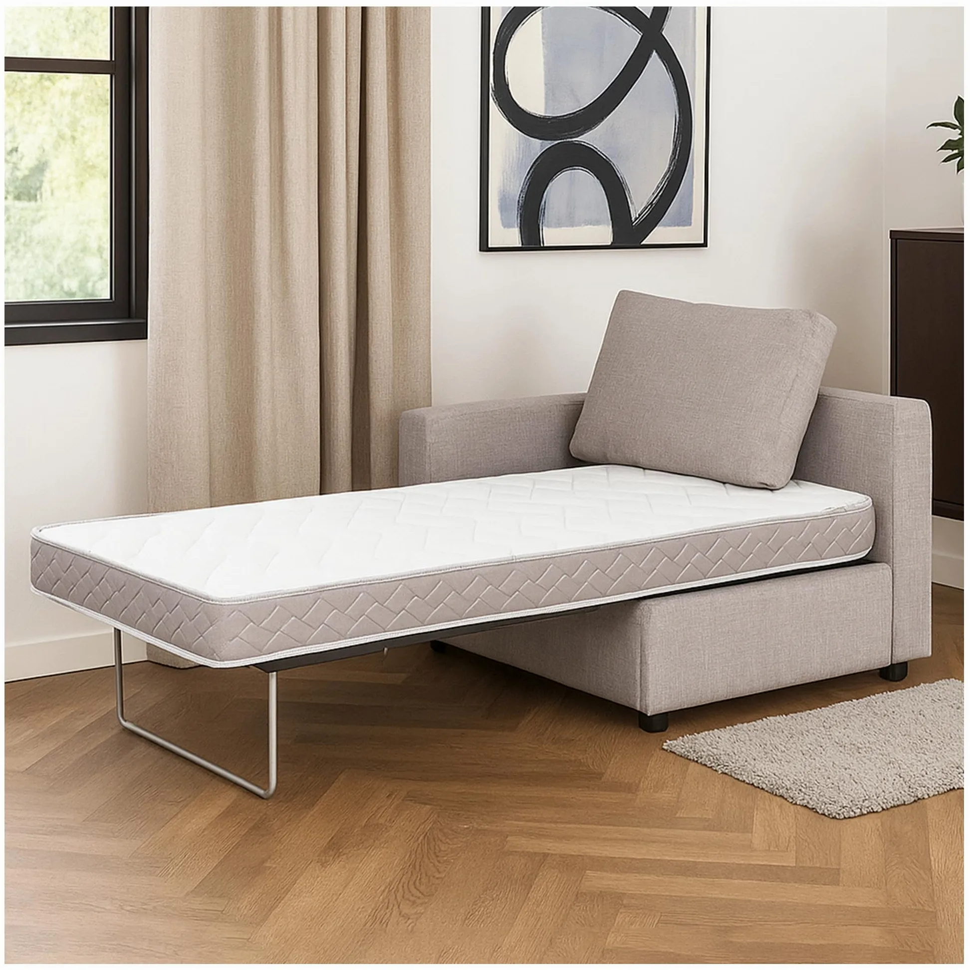 EVERGREENWEB - Materasso per Divano Letto 140x190 cm Materasso Ortopedico in Waterfoam Alto 12 cm ergonomico per prontoletto con Rivestimento Anallergico Bianco - DAYBED