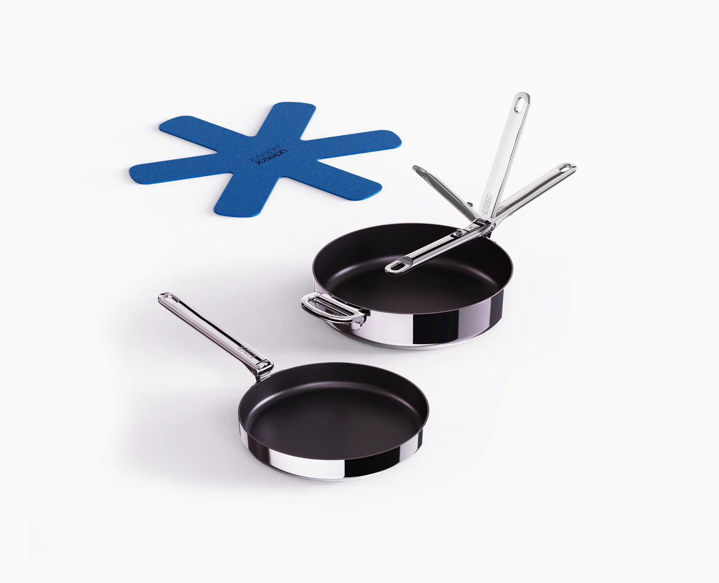 Joseph Joseph Space Steel Set 2 padelle inox 24/28 cm antiaderenti