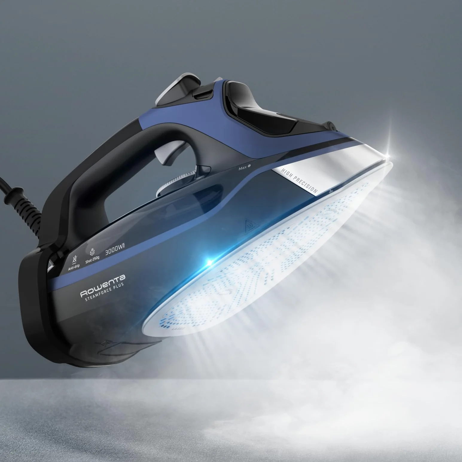 Rowenta Steam Force Plus, Ferro da Stiro a Vapore, 3000 W di Potenza, Sistema Anticalcare, piastra Microsteam400 HD, DW9411
