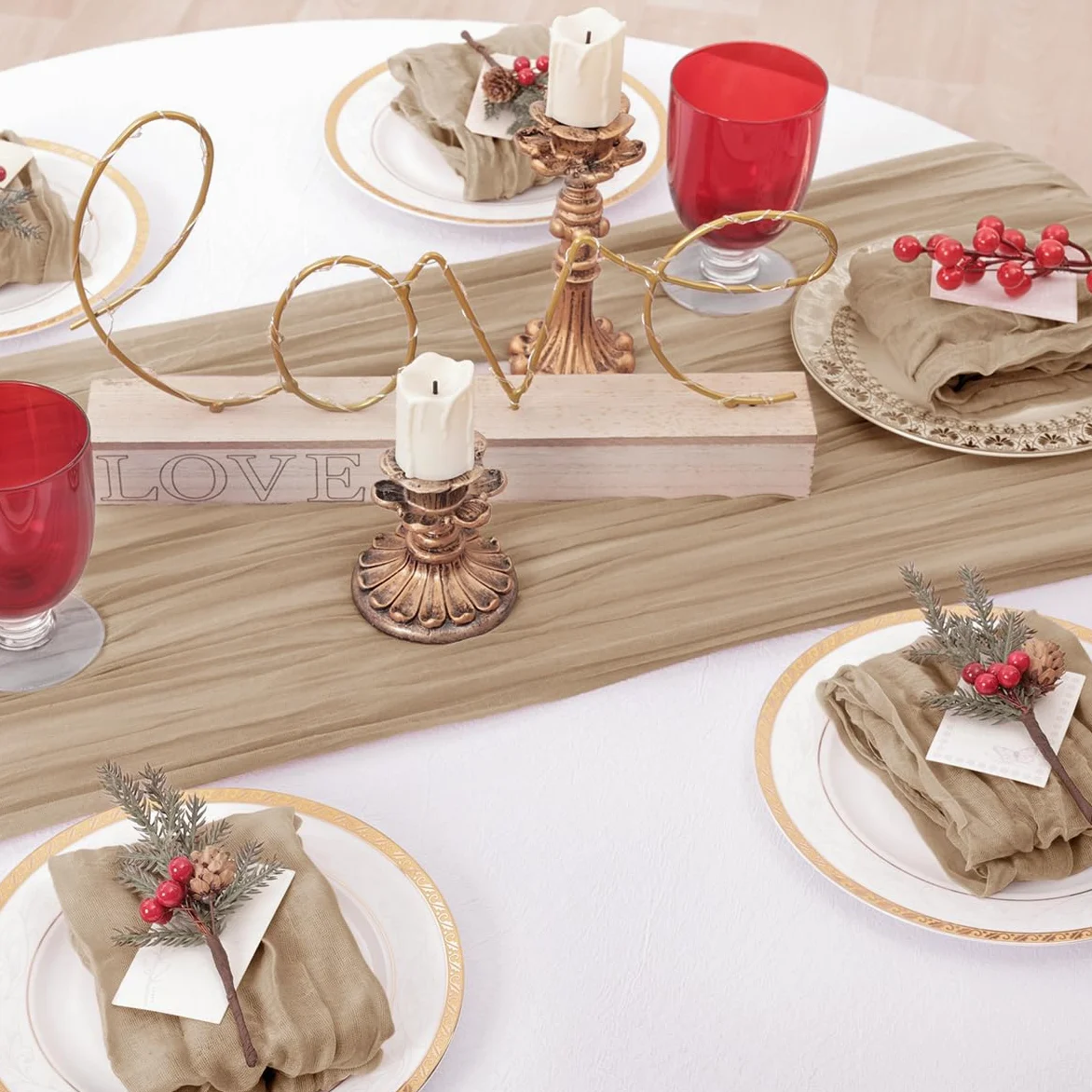 Tovaglioli di Stoffa Formaggio Set da 60 tovaglioli di Garza al Formaggio 21"x21" stropicciati sfusi per Decorazioni per Eventi Doccia