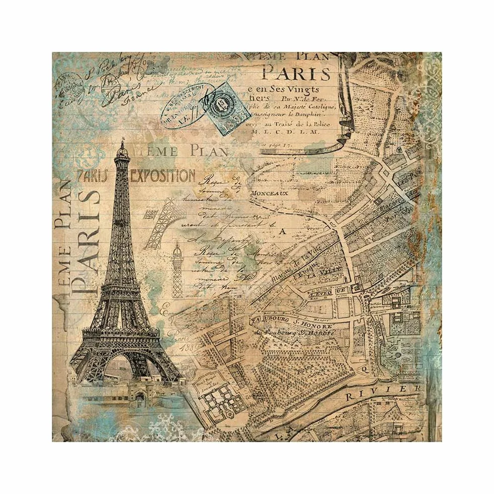 Stamperia Blocco di Carta Double Face 10 Fogli 12" x 12" Intorno al Mondo Multicolore