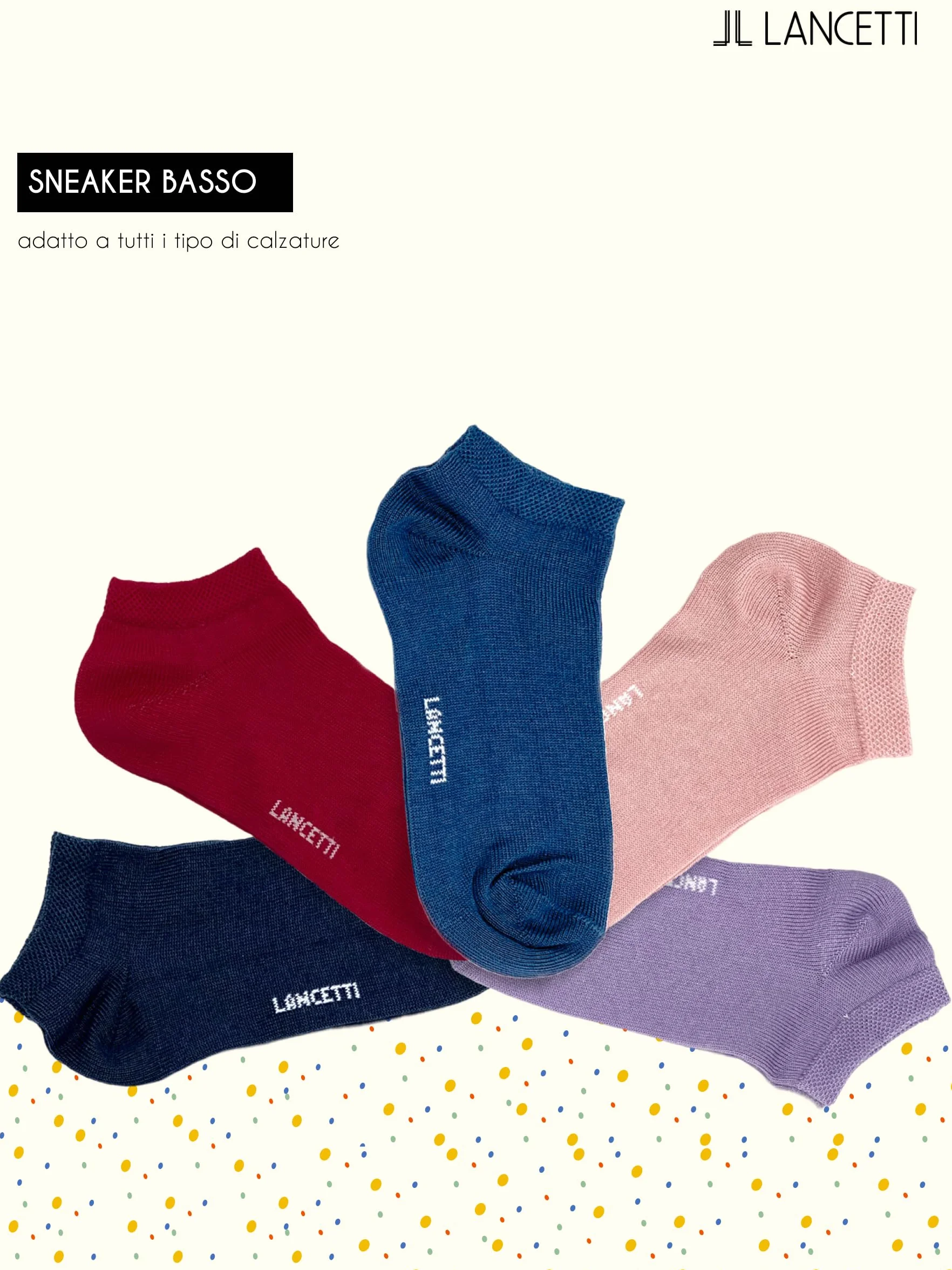LANCETTI Calzini Corti Bambino Cotone Filo di Scozia Fantasmini 6 Paia