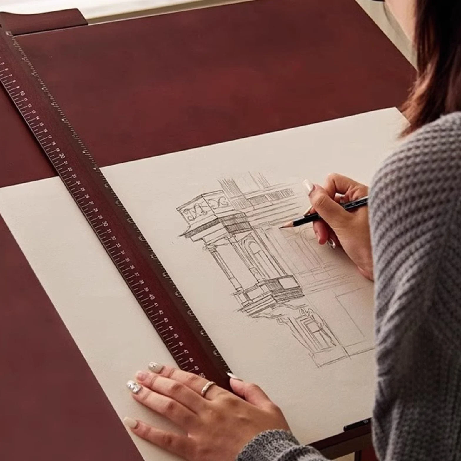 Tavolo da Ding regolabile con righello quadrato a T, ideale per artisti e studenti, design per arte e scrittura, aumenta la creatività e la preis, perfetto per uso domestico e scolastico
