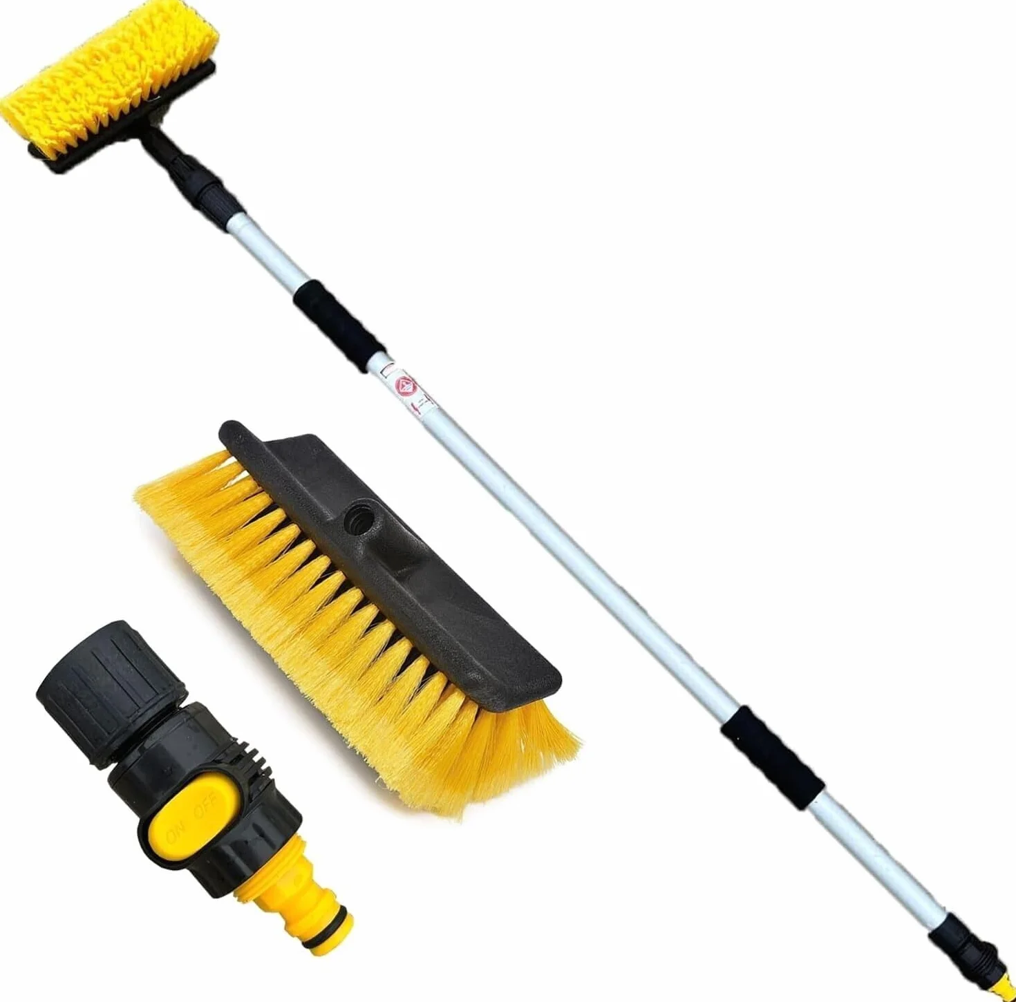 Generico Spazzolone per Lavaggio Pannelli Fotovoltaici, Scopa Telescopica Antigraffi per Pannelli Solari, Asta con Tubo ad Innesto Rapido Allungabile Fino a 1.80 Metri, con Spazzola 24x10 cm