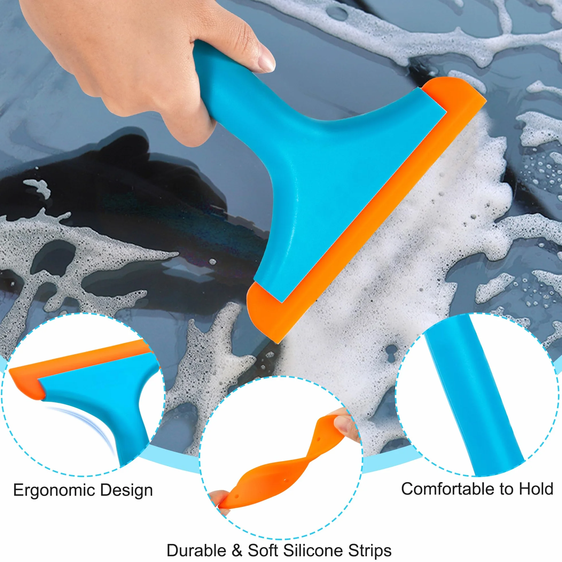 Tergicristallo per Doccia in Silicone Multiuso 3 Pezzi