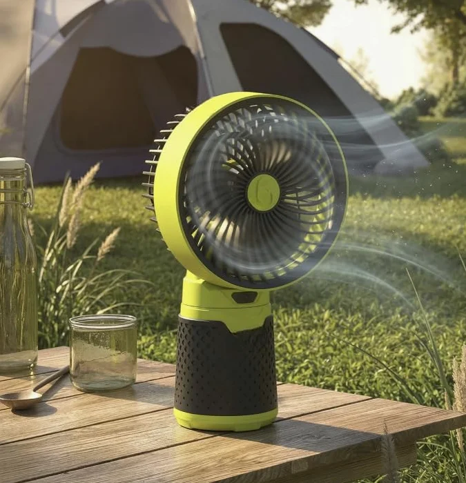 Artikaa Campa - Kit modulare portatile 4 in 1 per esterni, ventilatore da campeggio, lanterna a LED, torcia elettrica e insetticida UV NAEM