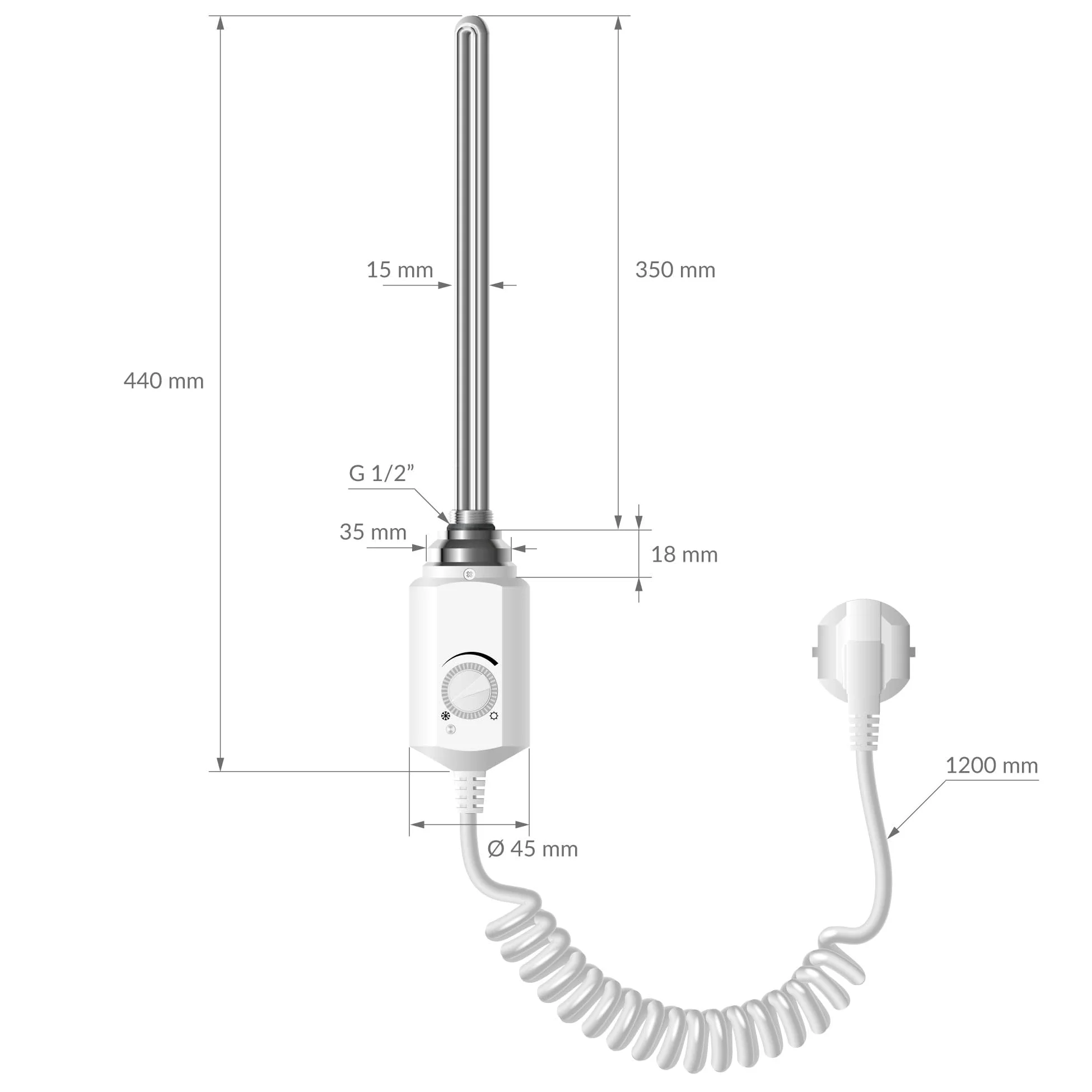 ECD Germany Radiatore Scaldasalviette Elettrico 900W Termoarredo da Bagno Moderno in Acciaio Bianco - 300 x 1400 mm - Bianco - Dritto con Attacco Laterale - Scaldasalviette 300x1400 mm 900W