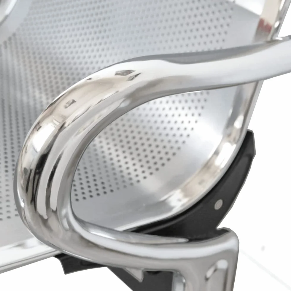 Panca 2 posti acciaio 125x71x78H argento per sala d'attesa | Panchina con braccioli