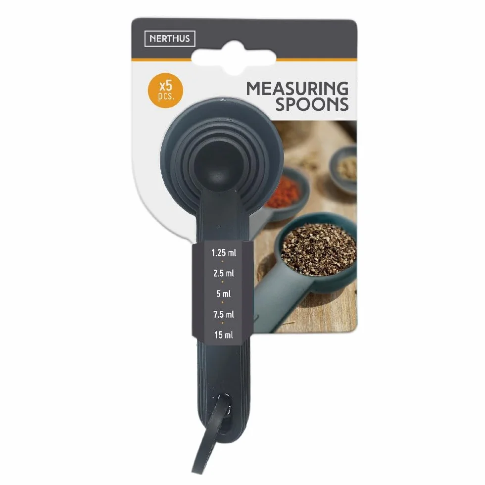 Nerthus FIH 1381 set cucchiai misuratori 5 pezzi cucina pasticceria precisione ricette